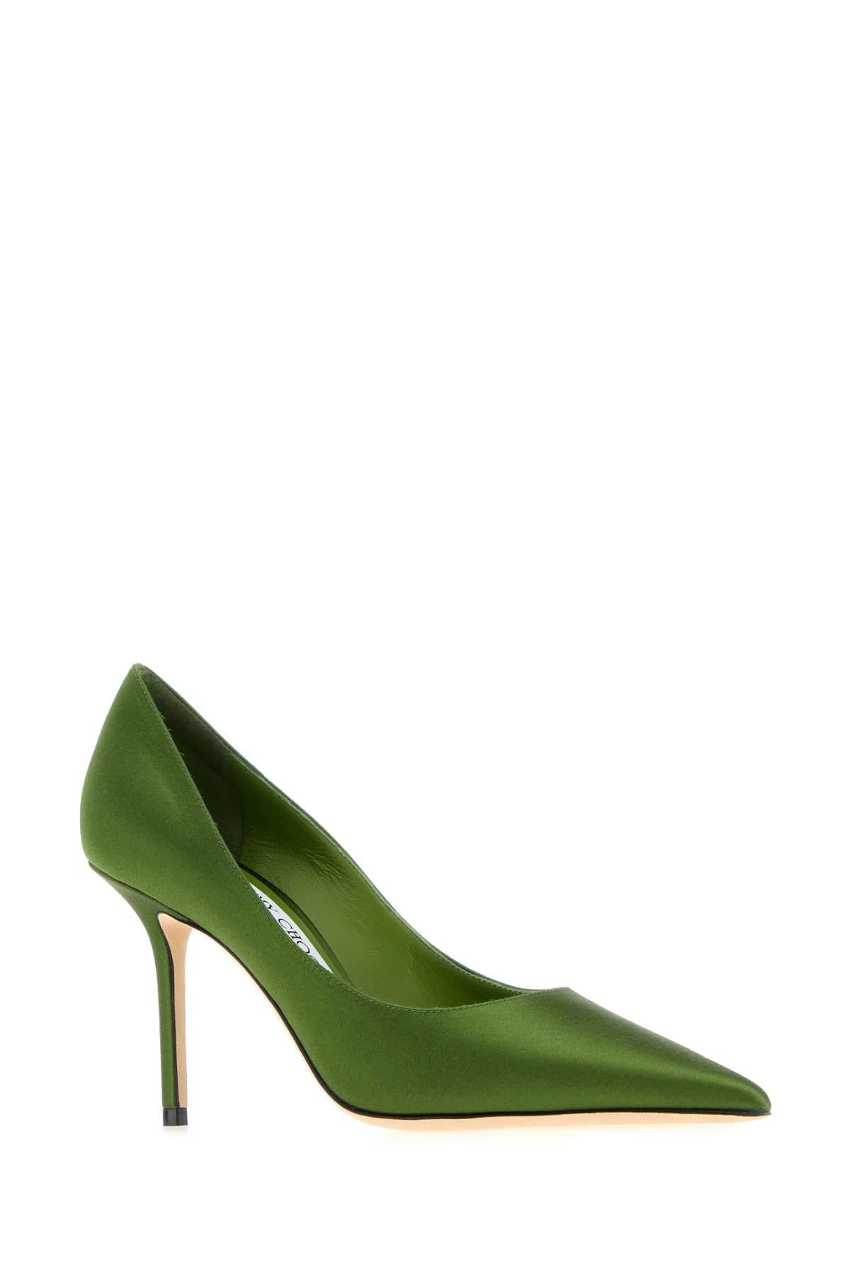 Jimmy Choo Women Green Satin Love Pumps JIMMY CHOO