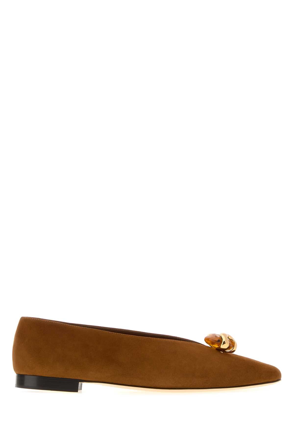 Jimmy Choo Women Caramel Suede Margot Ballerinas JIMMY CHOO