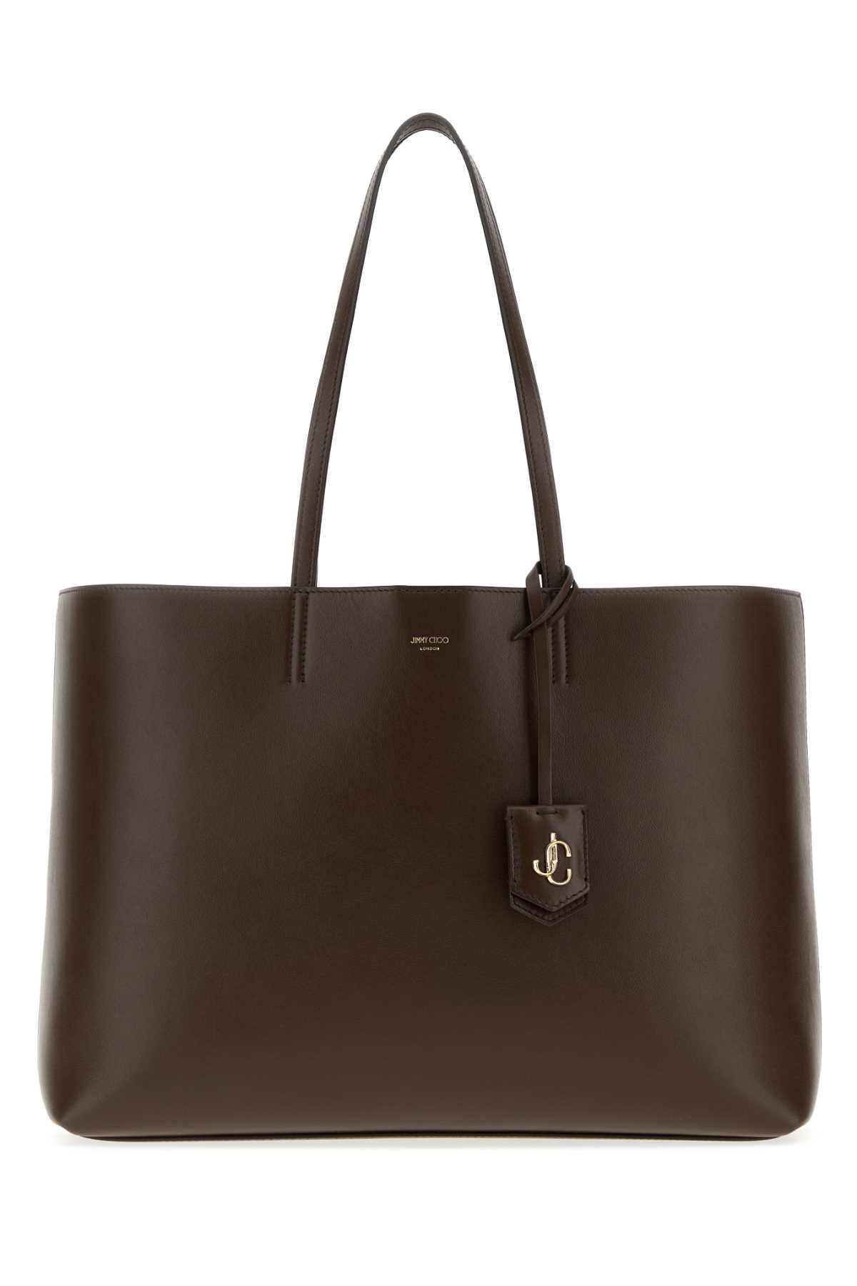 Jimmy Choo Women Chocolate Leather Nine2five Shopping Bag JIMMY CHOO