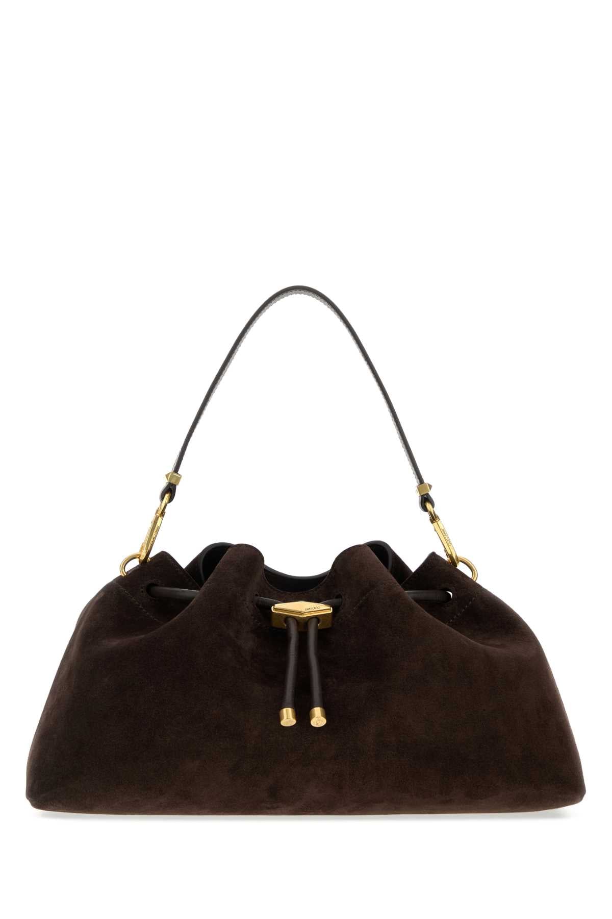 Jimmy Choo Women Brown Suede Bon Bon Bucket Bag JIMMY CHOO
