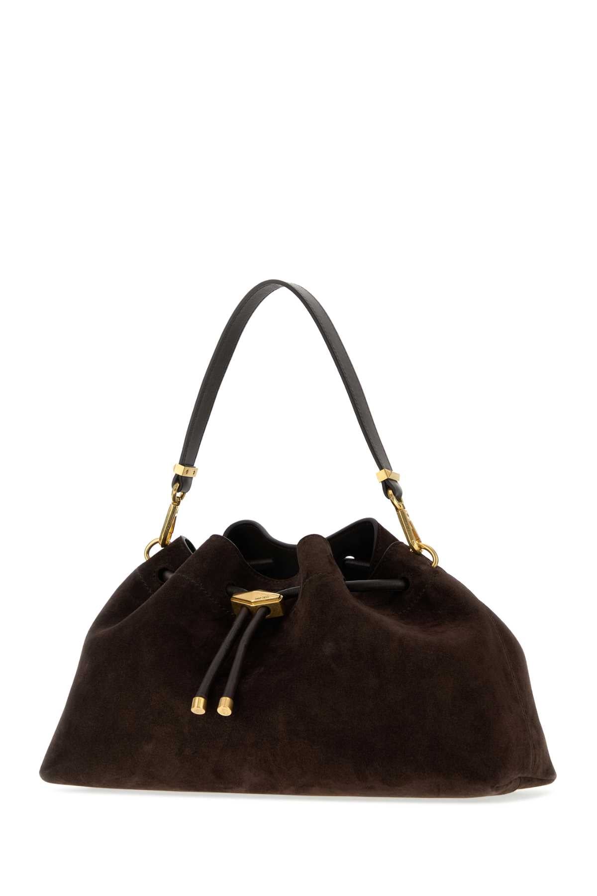 Jimmy Choo Women Brown Suede Bon Bon Bucket Bag JIMMY CHOO