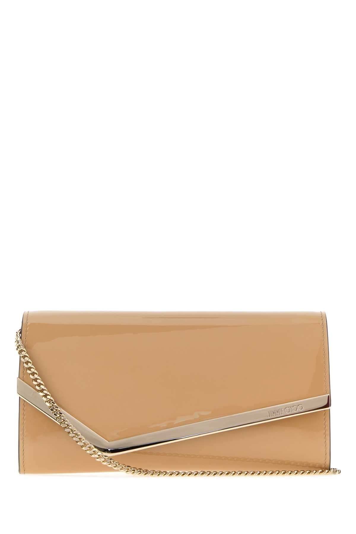Jimmy Choo Women Beige Leather Emmie Clutch JIMMY CHOO