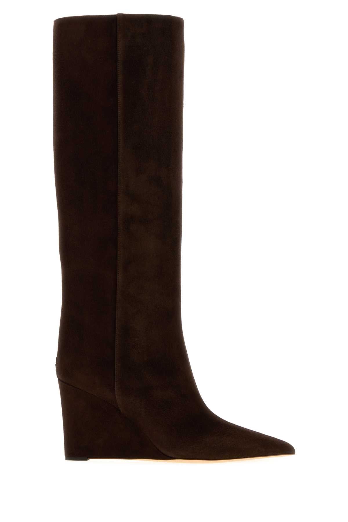 Jimmy Choo Women Chocolate Suede Blake Boots JIMMY CHOO