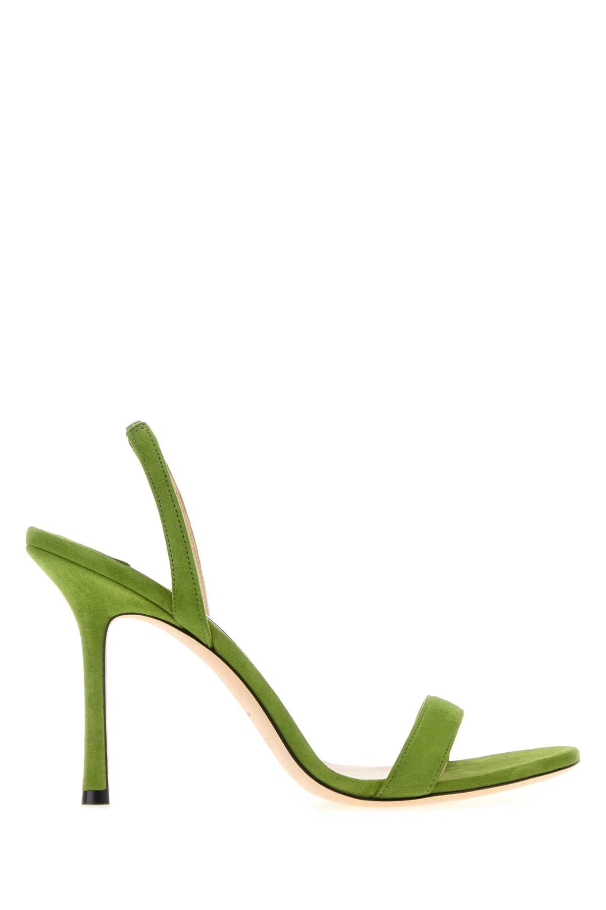 Jimmy Choo Women Pistachio Green Suede Jenn Sandals JIMMY CHOO