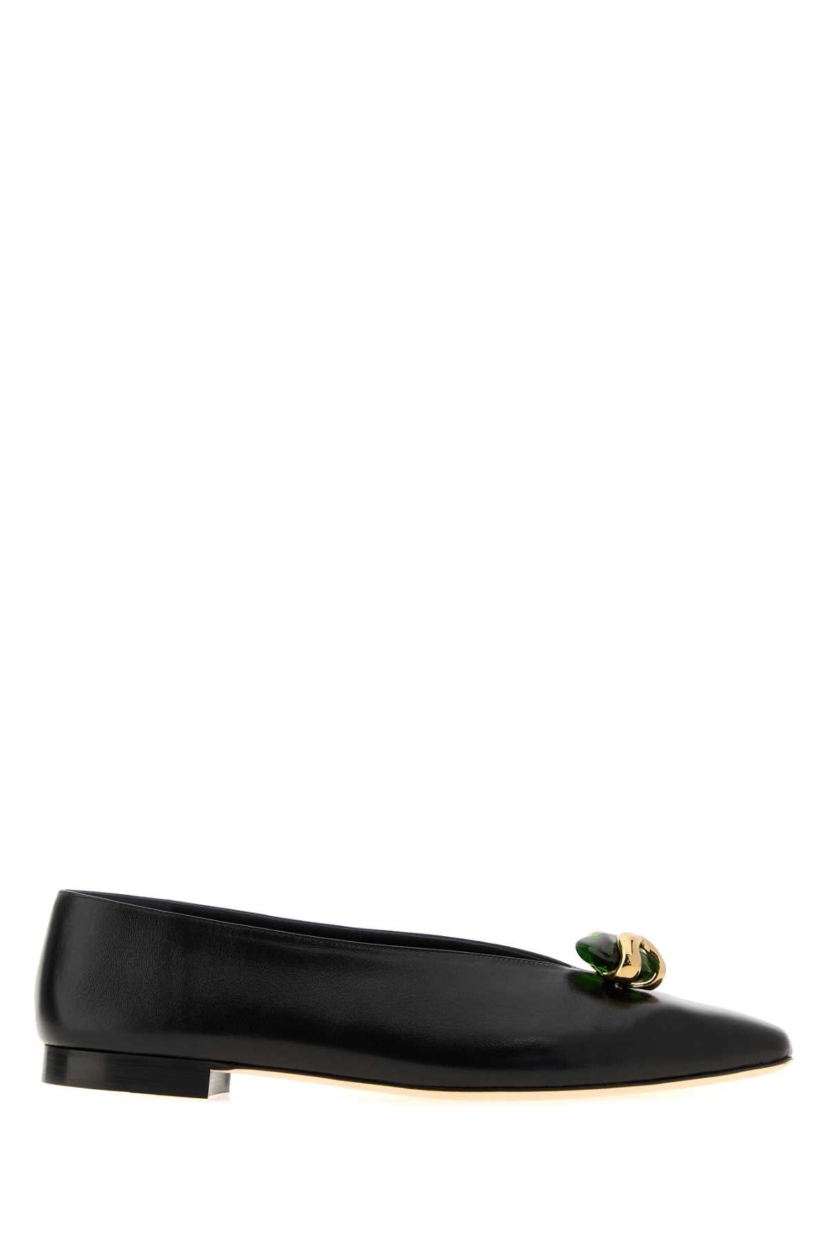 Jimmy Choo Women Black Nappa Leather Margot Ballerinas JIMMY CHOO