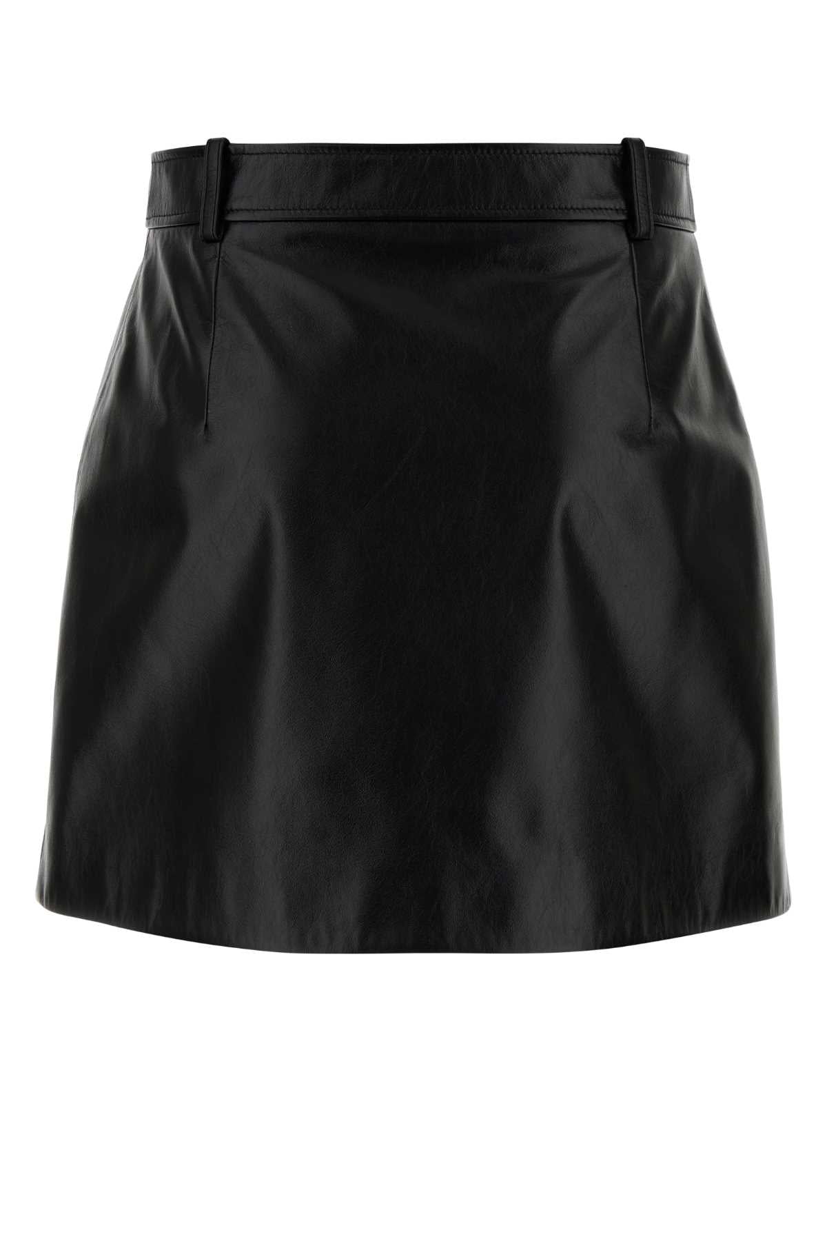 Gucci Women Black Leather Mini Skirt GUCCI