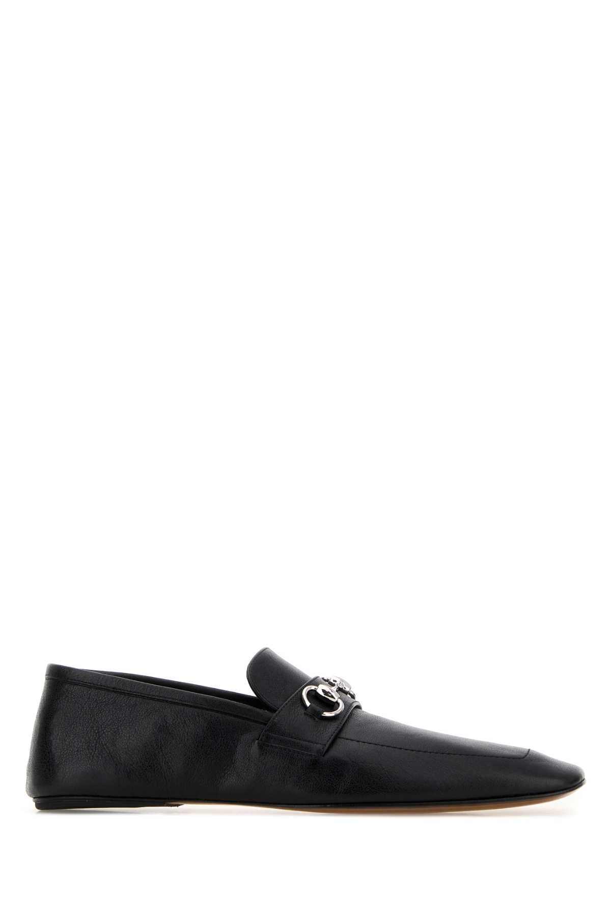 Gucci Men Black Leather Loafers GUCCI