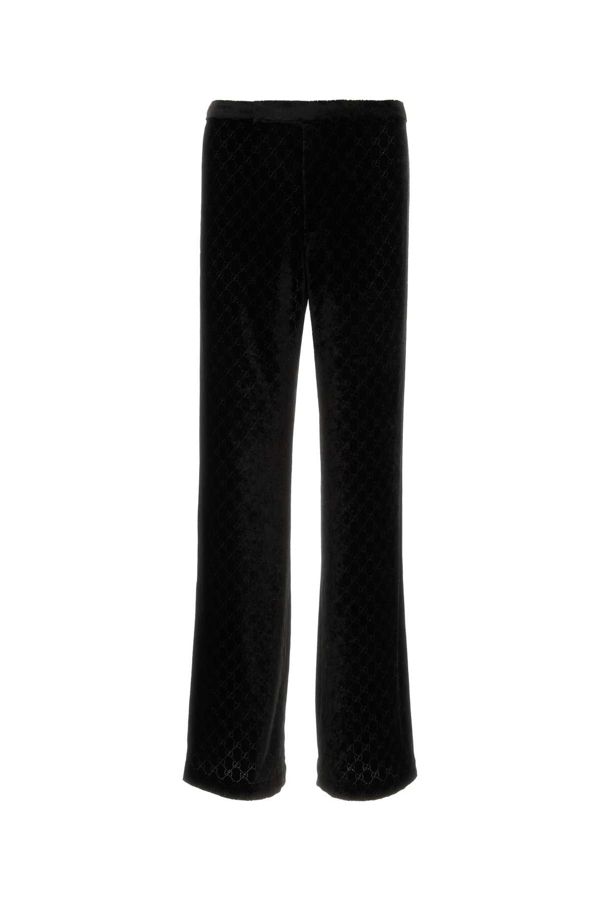 Gucci Men Black Stretch Velvet Pant GUCCI