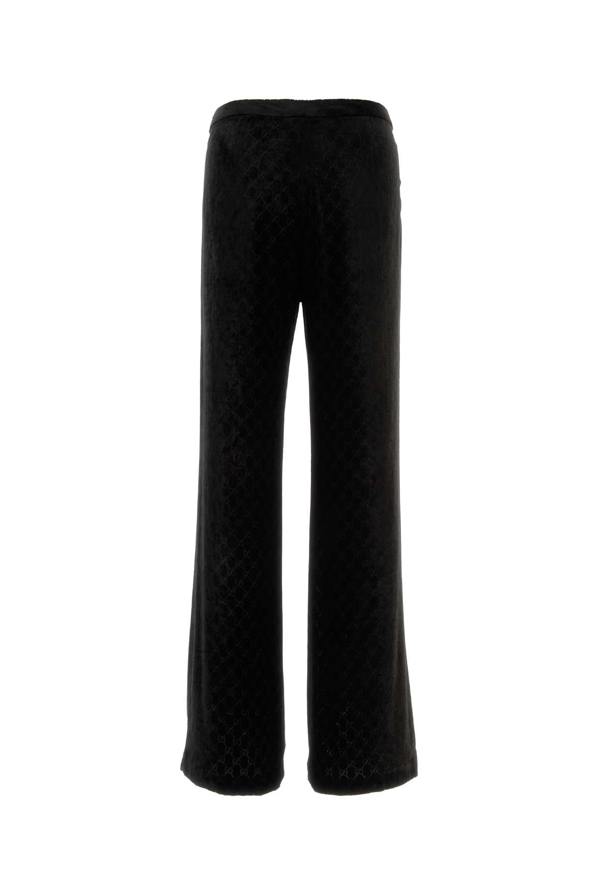 Gucci Men Black Stretch Velvet Pant GUCCI