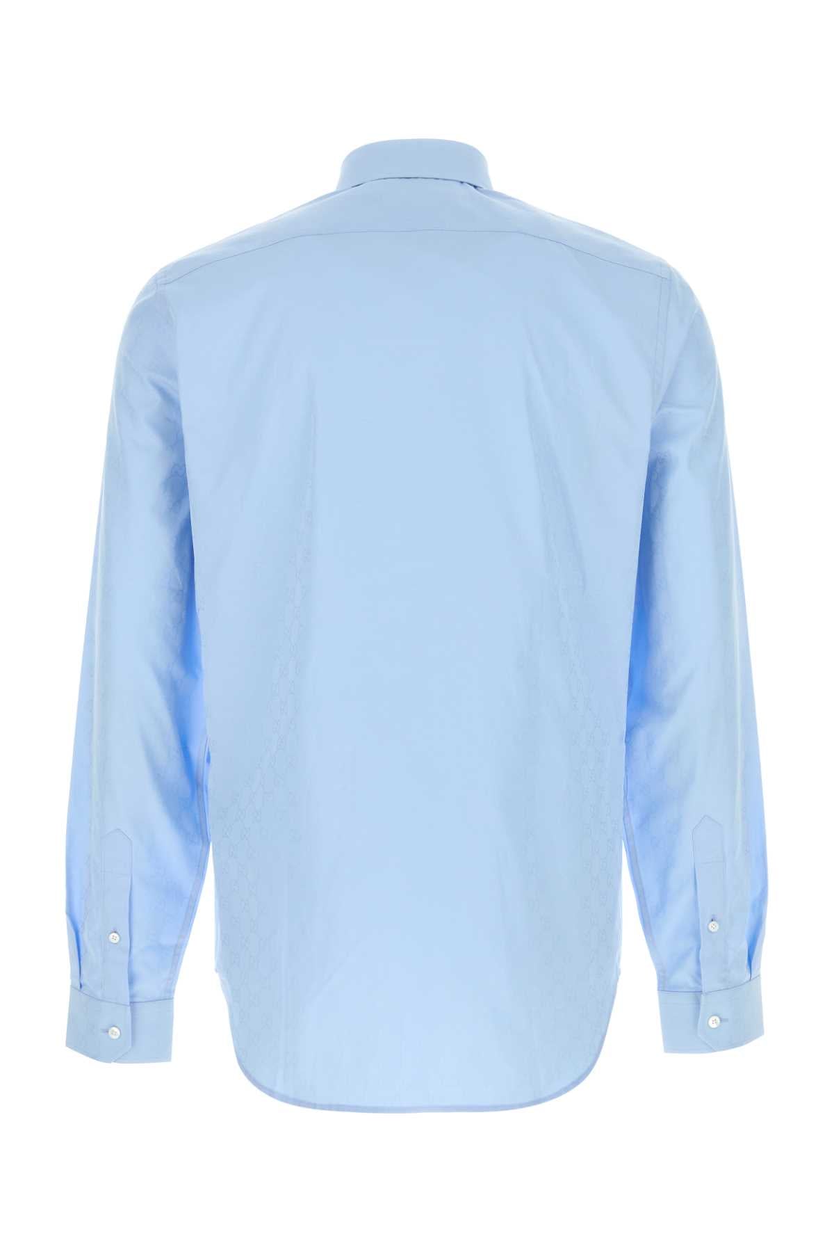 Gucci Men Light Blue Poplin Shirt GUCCI
