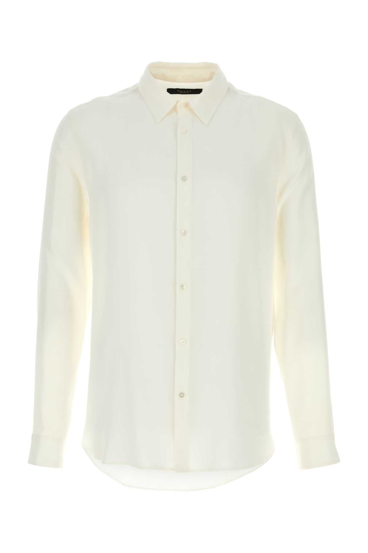 Gucci Men White Crepe Shirt GUCCI