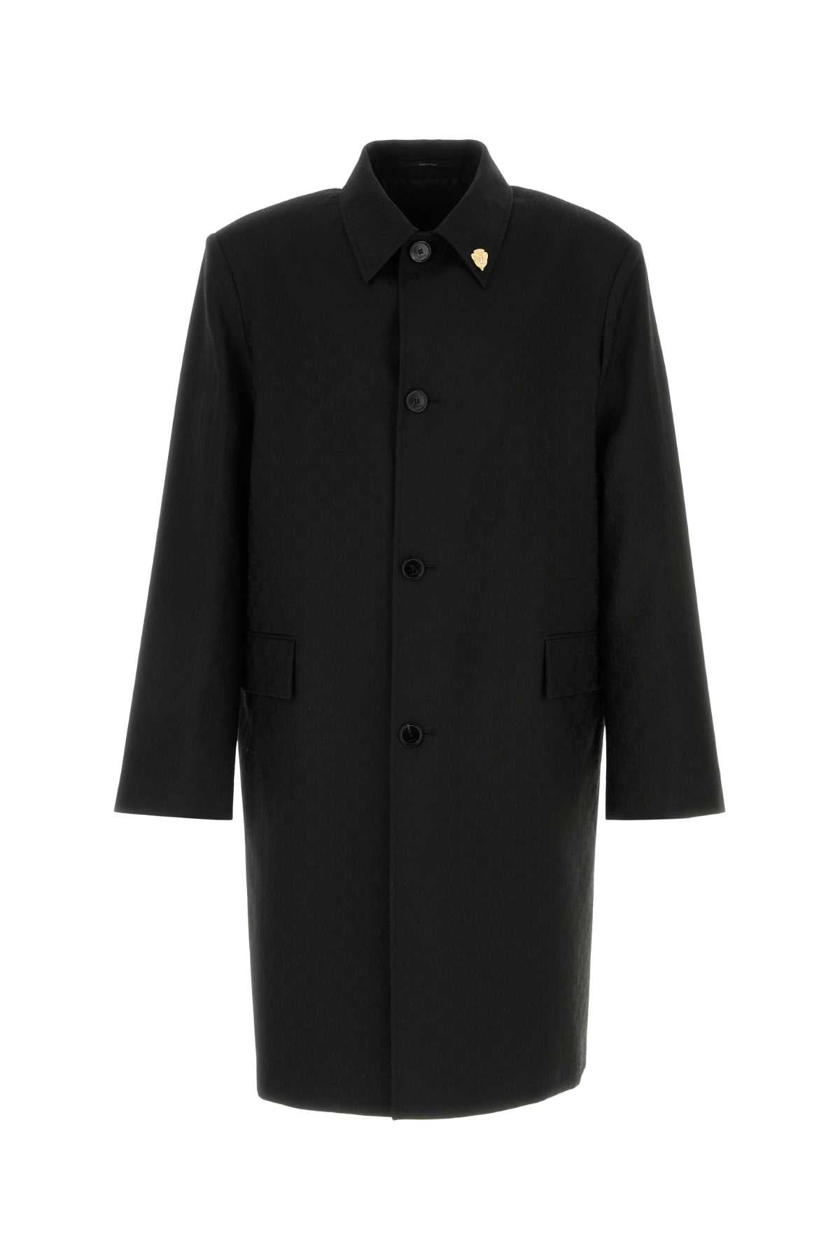 Gucci Men Black Polyester Blend Coat GUCCI