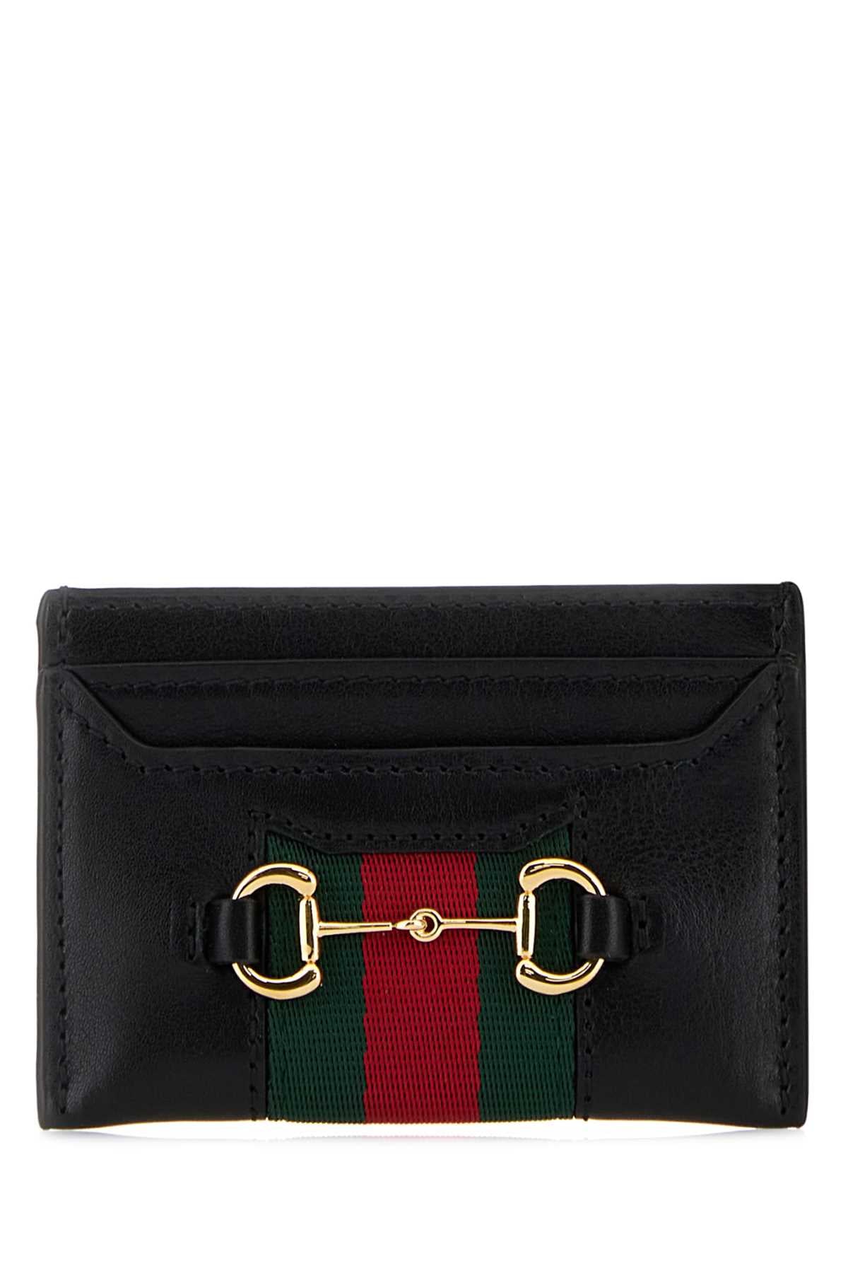 Gucci Women Black Leather Card Holder GUCCI