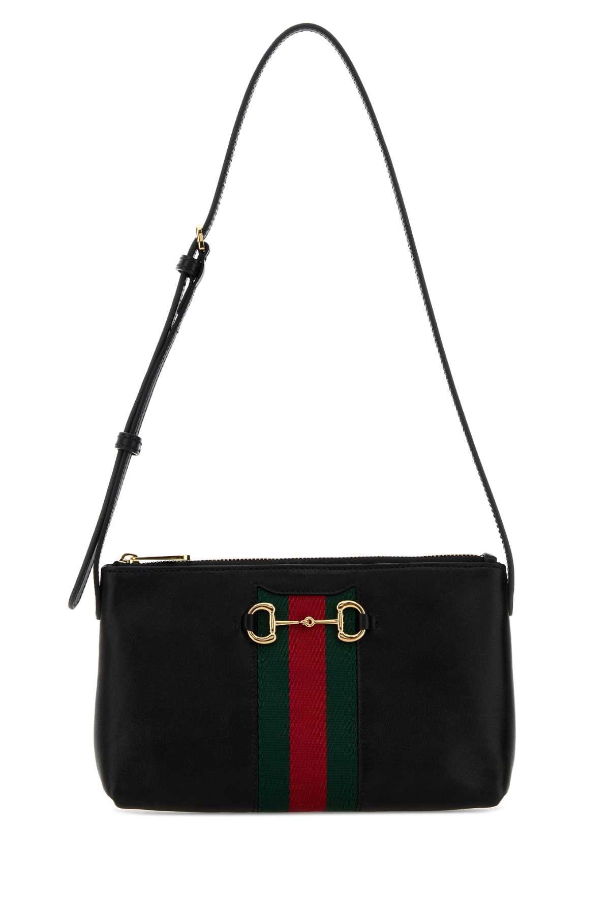 Gucci Women Black Leather Shoulder Bag GUCCI