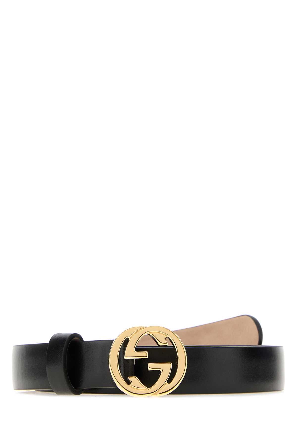 Gucci Women Black Leather Belt GUCCI