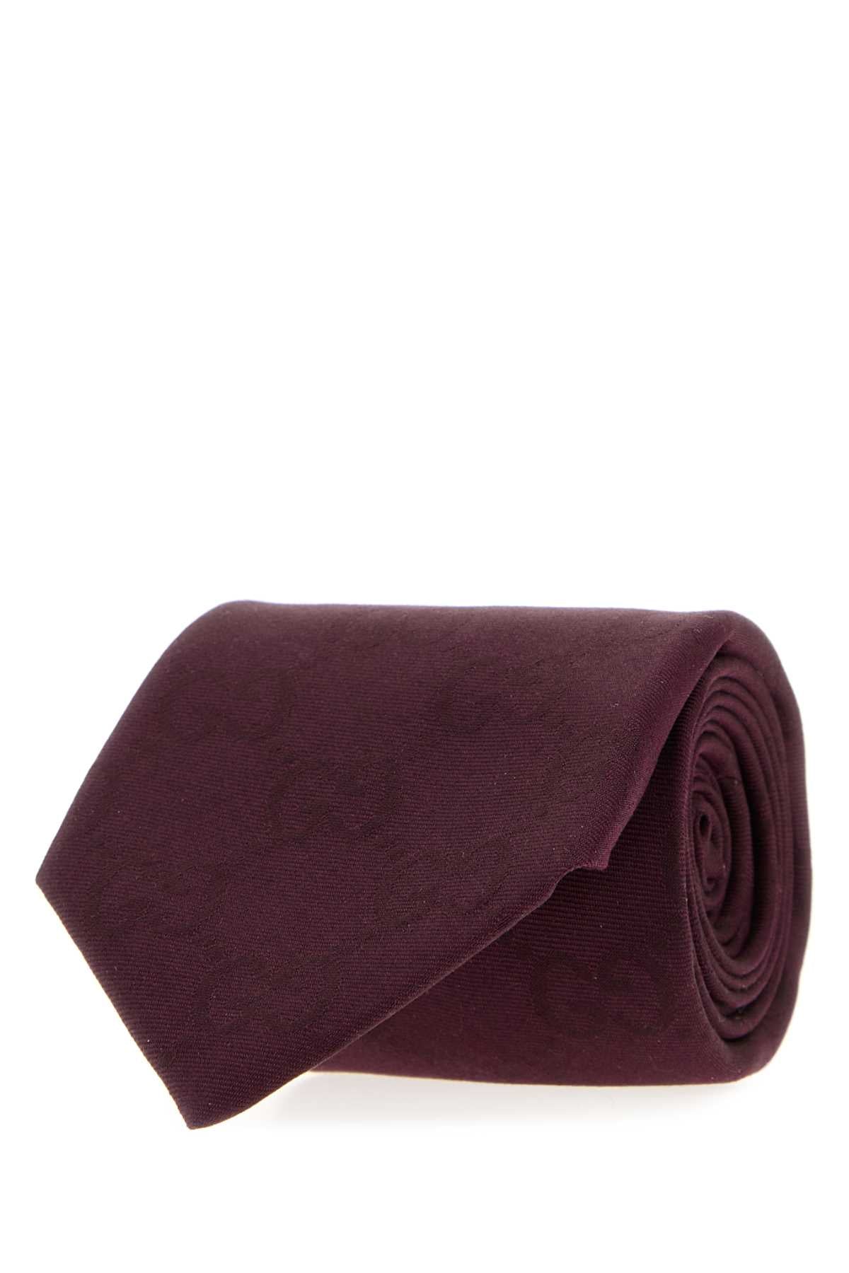 Gucci Men Aubergine Jacquard Tie GUCCI