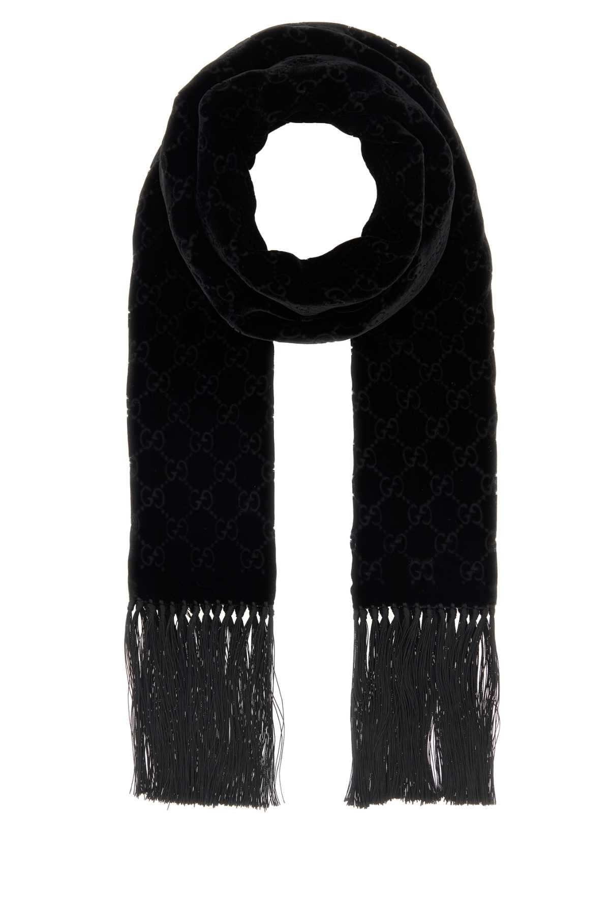 Gucci Men Black Velvet Scarf GUCCI