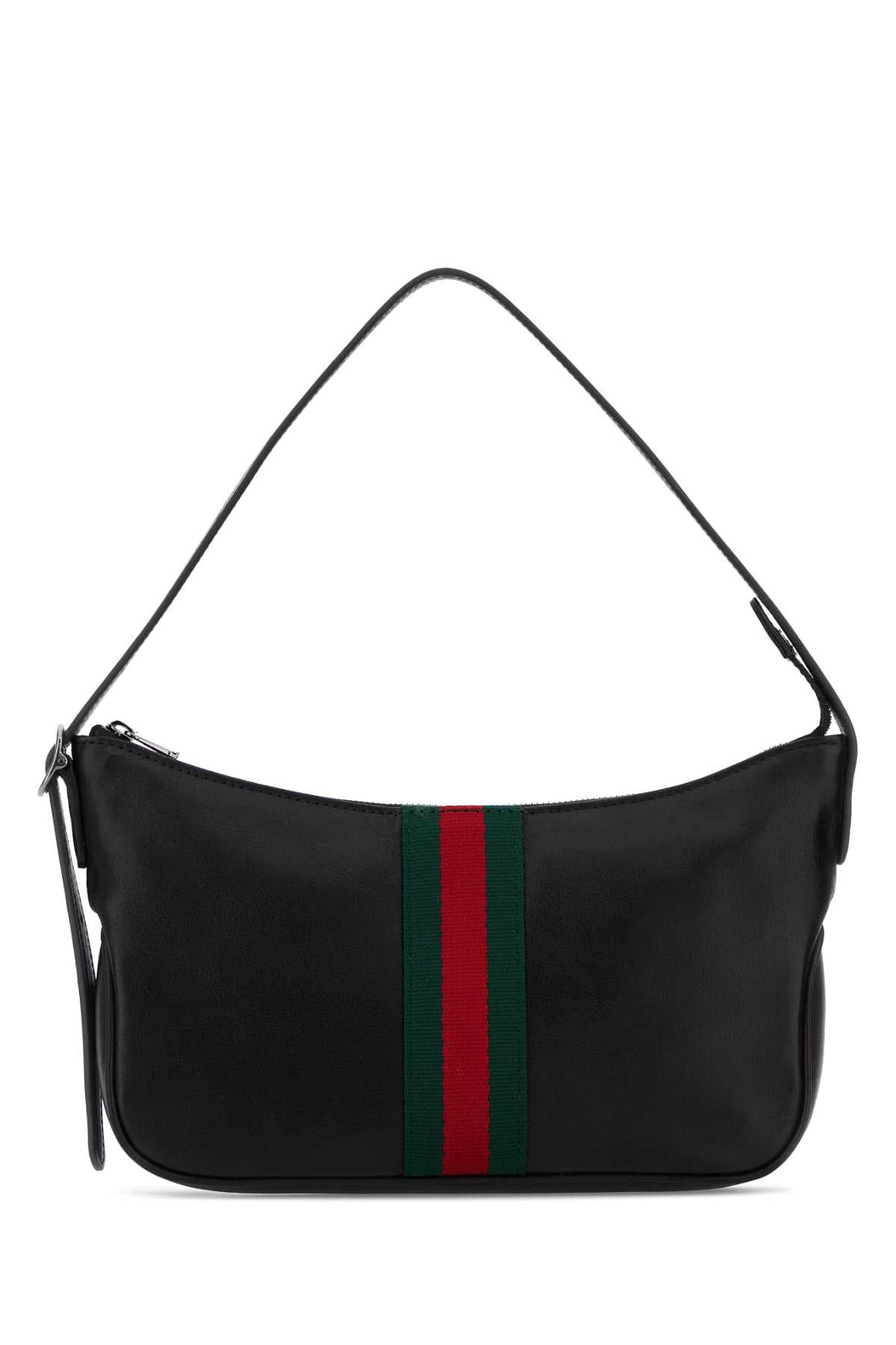 Gucci Men Black Leather Small Lunetta Crossbody Bag GUCCI