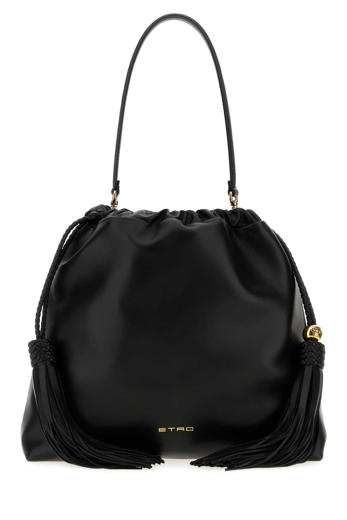 Etro Women Black Leather Medium Kalispera Bucket Bag ETRO