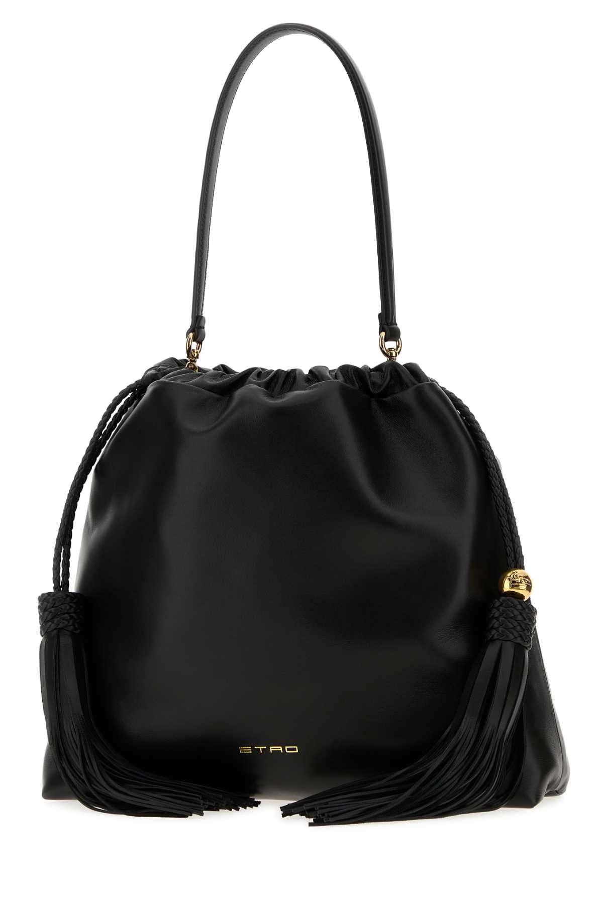 Etro Women Black Leather Medium Kalispera Bucket Bag ETRO