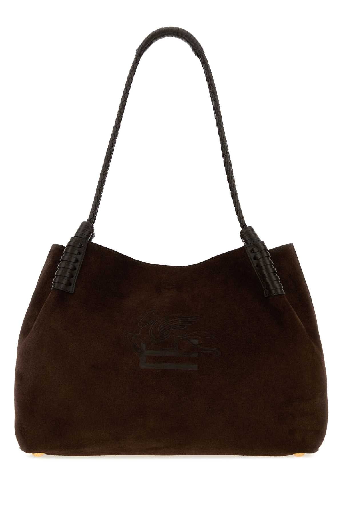 Etro Women Sark Brown Suede Medium Libra Shopping Bag ETRO