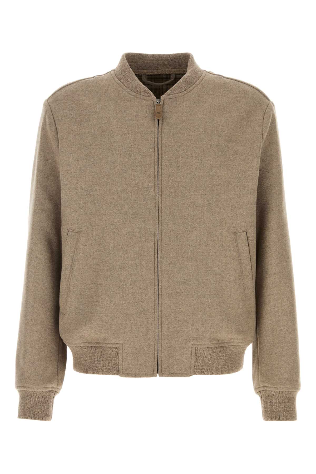 Etro Men Cappuccino Wool Blend Bomber Jacket ETRO