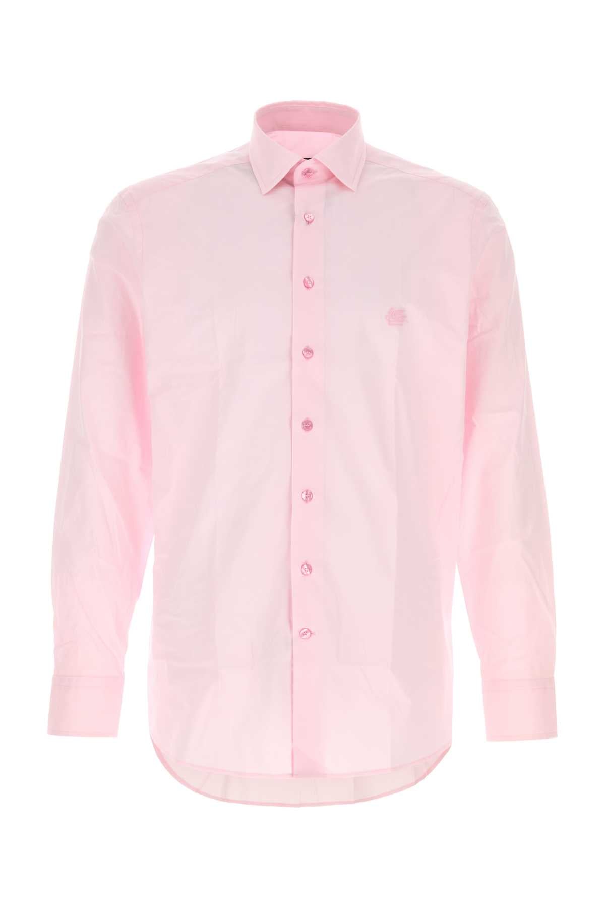 Etro Men Pastel Pink Stretch Poplin Shirt ETRO