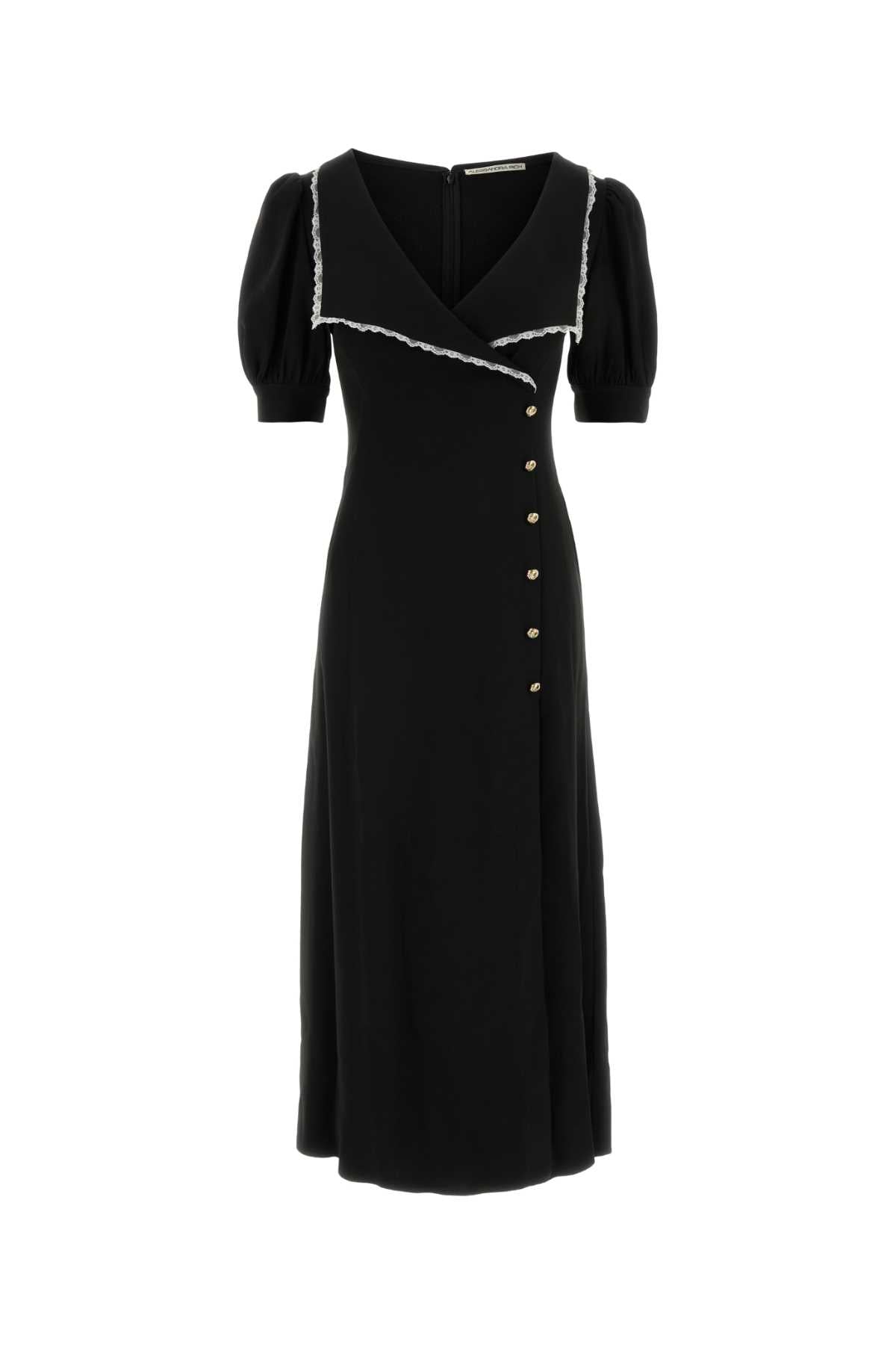 Alessandra Rich Women Black Stretch Cady Dress ALESSANDRA RICH