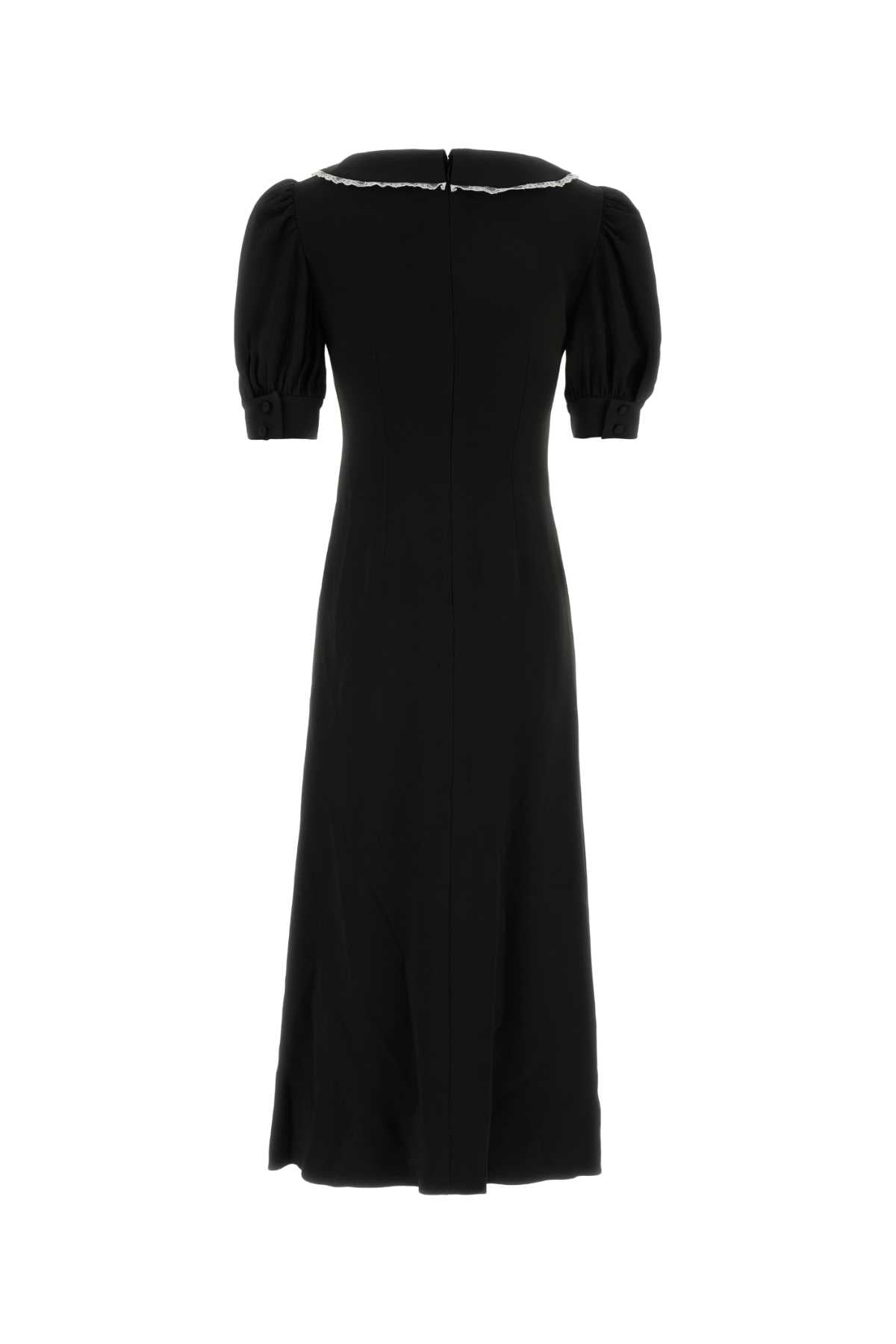 Alessandra Rich Women Black Stretch Cady Dress ALESSANDRA RICH