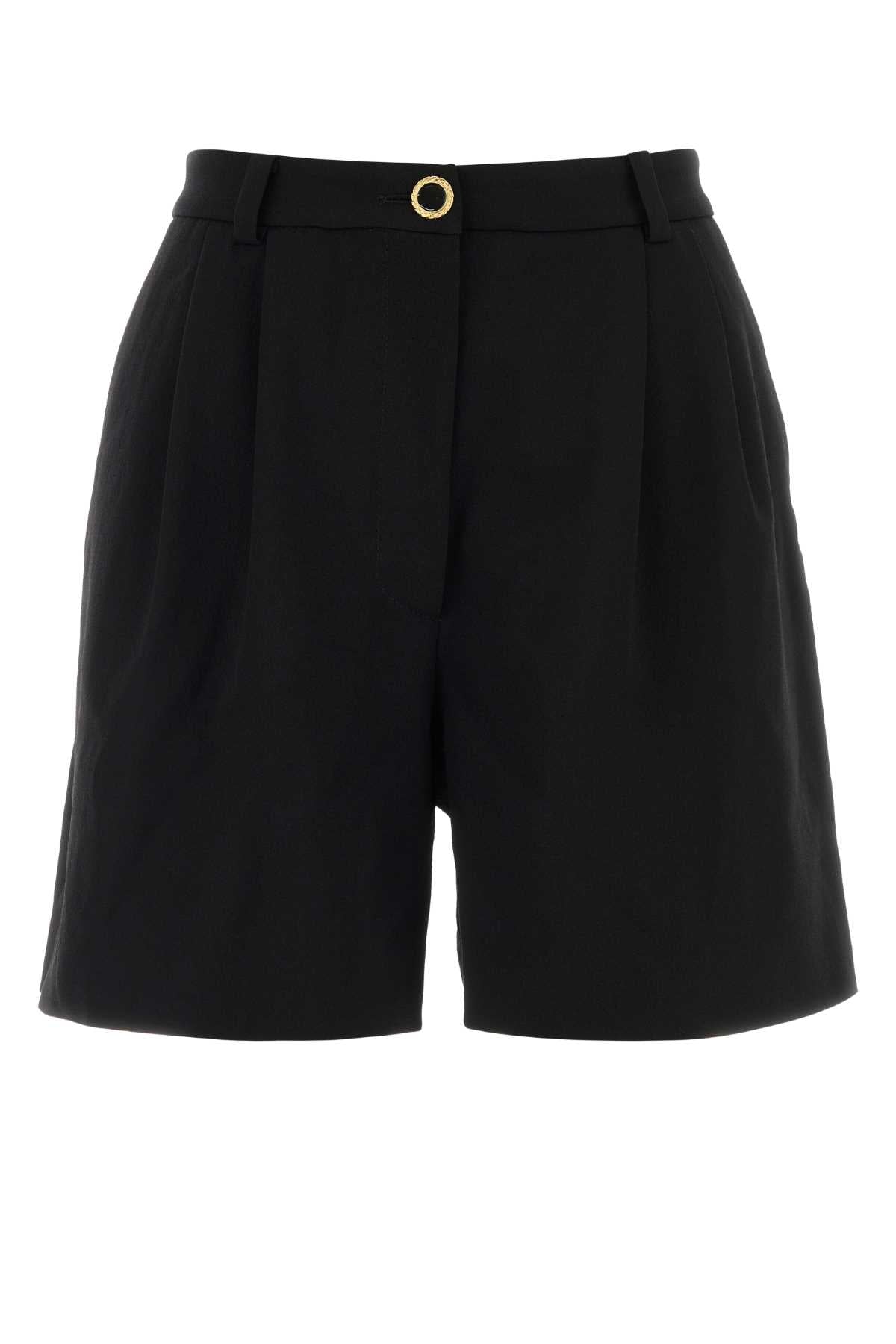 Alessandra Rich Women Black Stretch Crepe Bermuda Shorts ALESSANDRA RICH