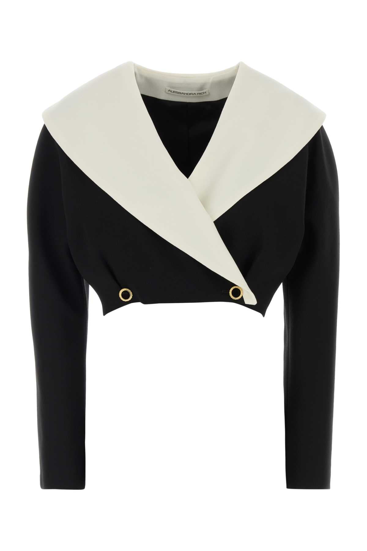 Alessandra Rich Women Black Stretch Crepe Blazer ALESSANDRA RICH