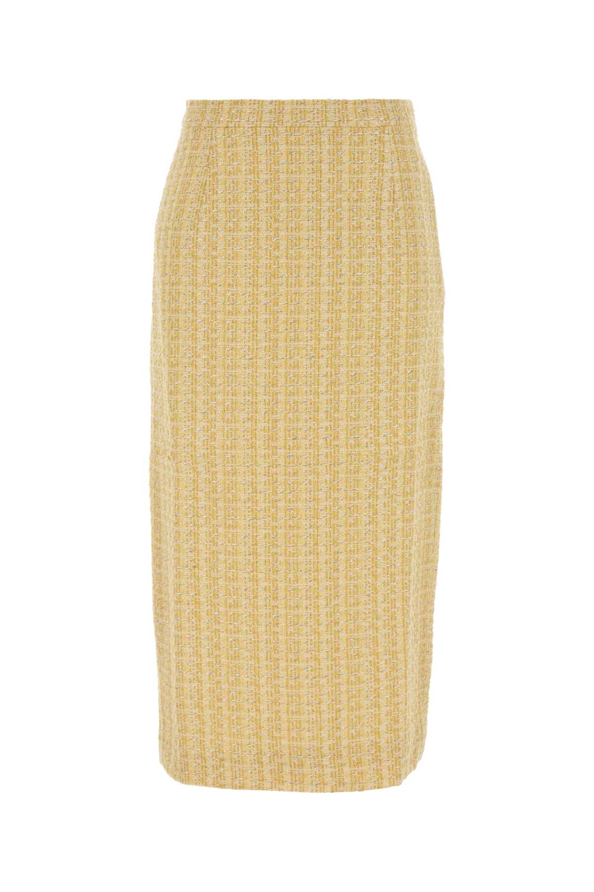 Alessandra Rich Women Yellow Tweed Skirt ALESSANDRA RICH