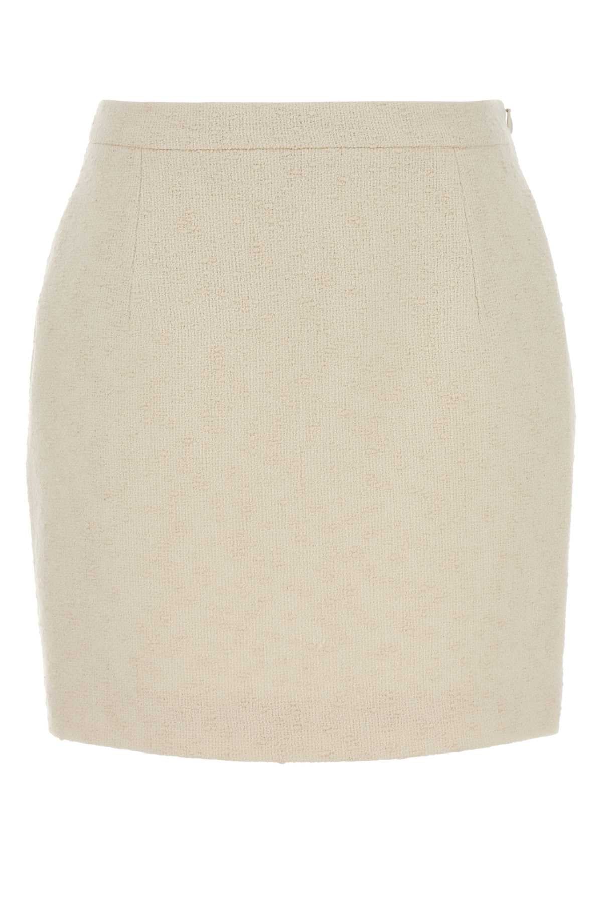 Alessandra Rich Women Cream Tweed Mini Skirt ALESSANDRA RICH