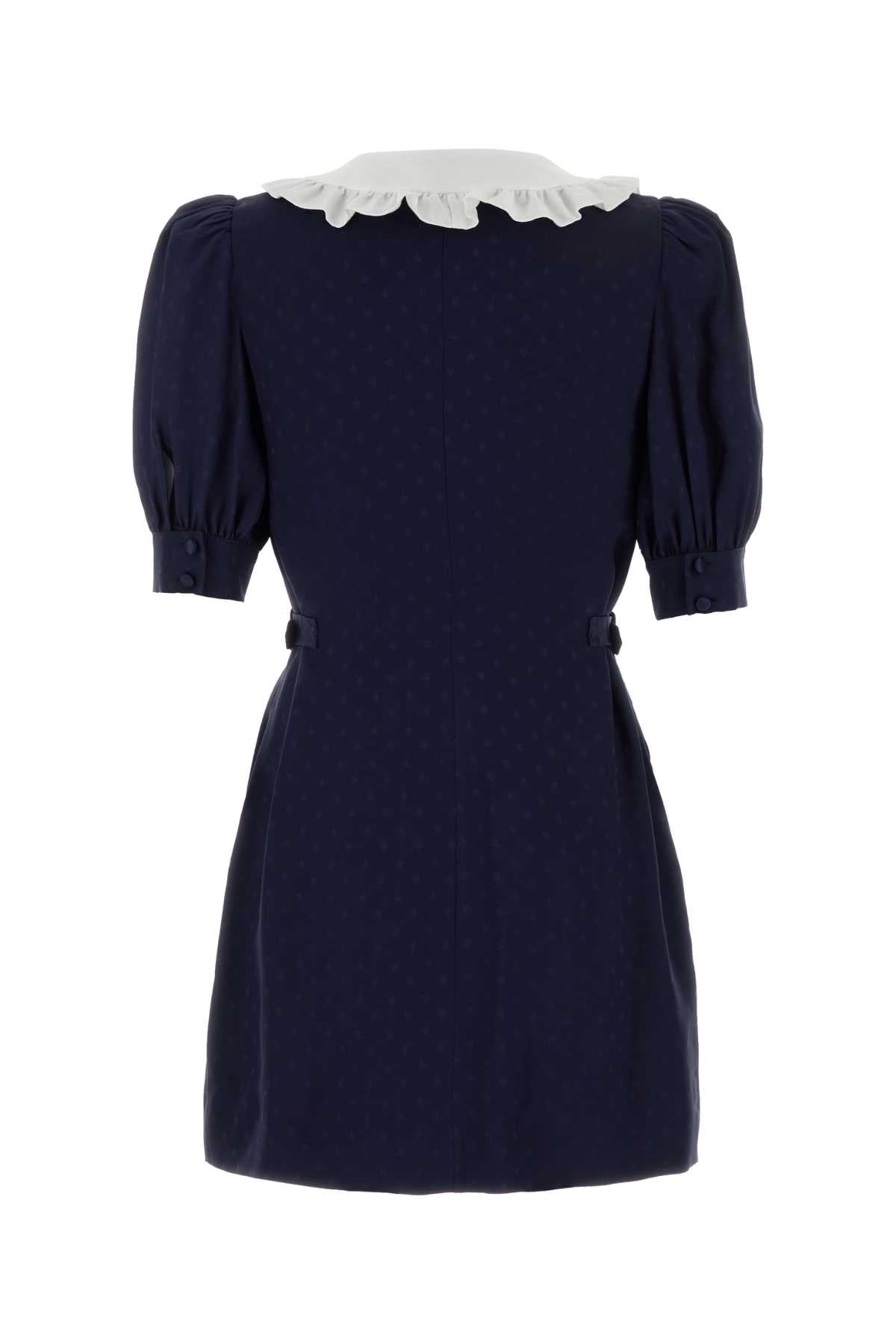 Alessandra Rich Women Blue Silk Mini Dress ALESSANDRA RICH