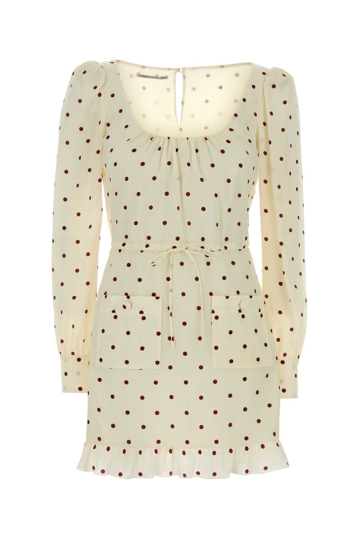 Alessandra Rich Women Printed Silk Mini Dress ALESSANDRA RICH