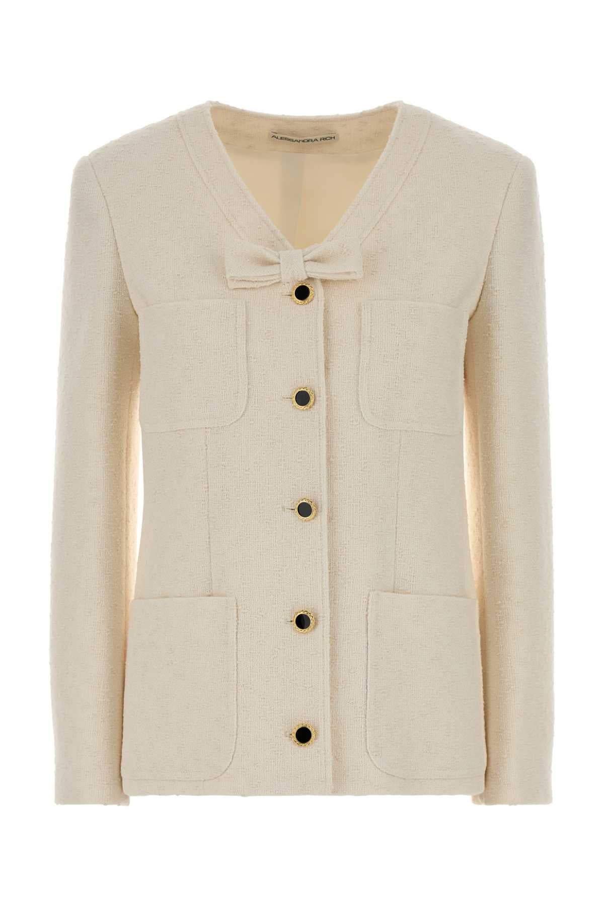 Alessandra Rich Women Ivory Boucle Blazer ALESSANDRA RICH