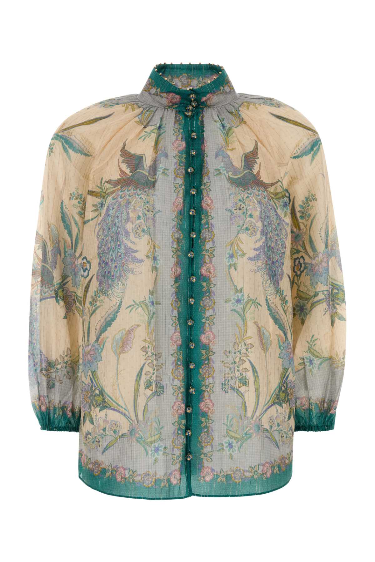 Zimmermann Women Printed Cotton Blend Indra Blouse ZIMMERMANN