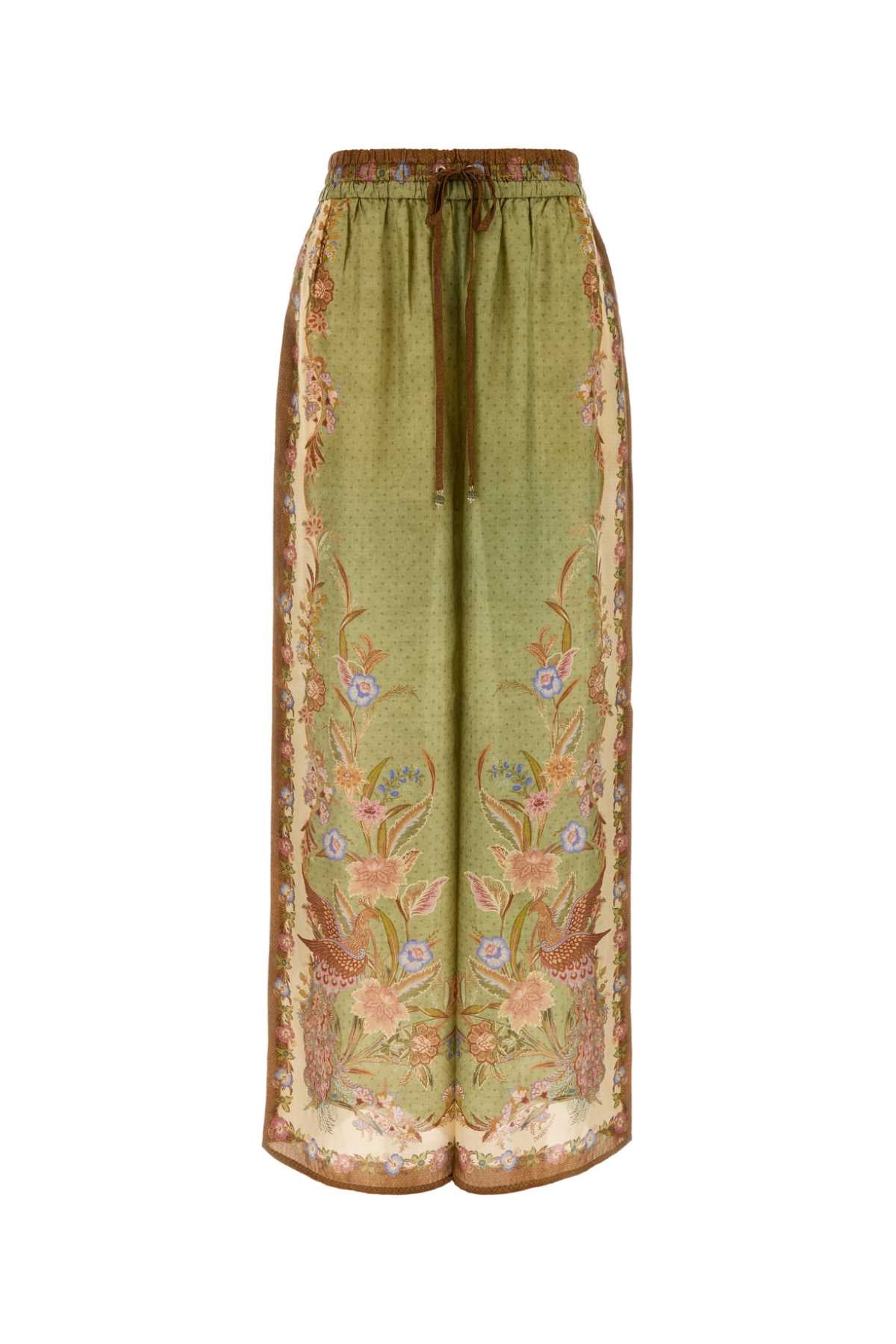 Zimmermann Women Printed Silk Indra Wide-Leg Pant ZIMMERMANN
