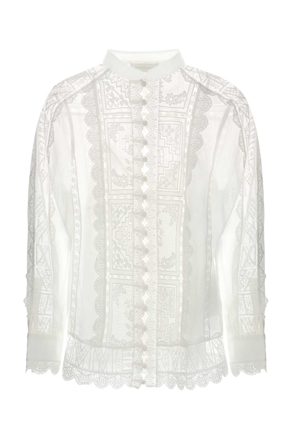 Zimmermann Women White Ramie Aster Shirt ZIMMERMANN