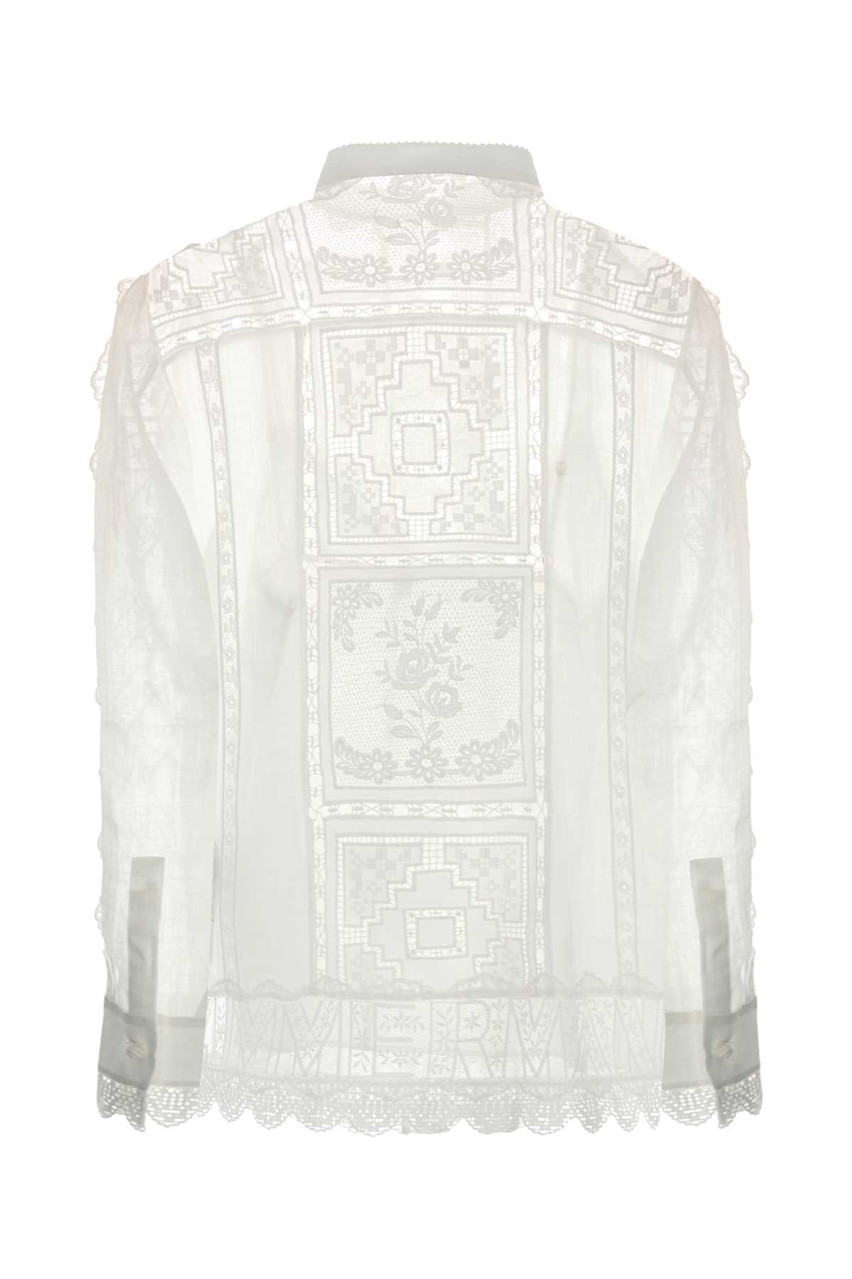 Zimmermann Women White Ramie Aster Shirt ZIMMERMANN