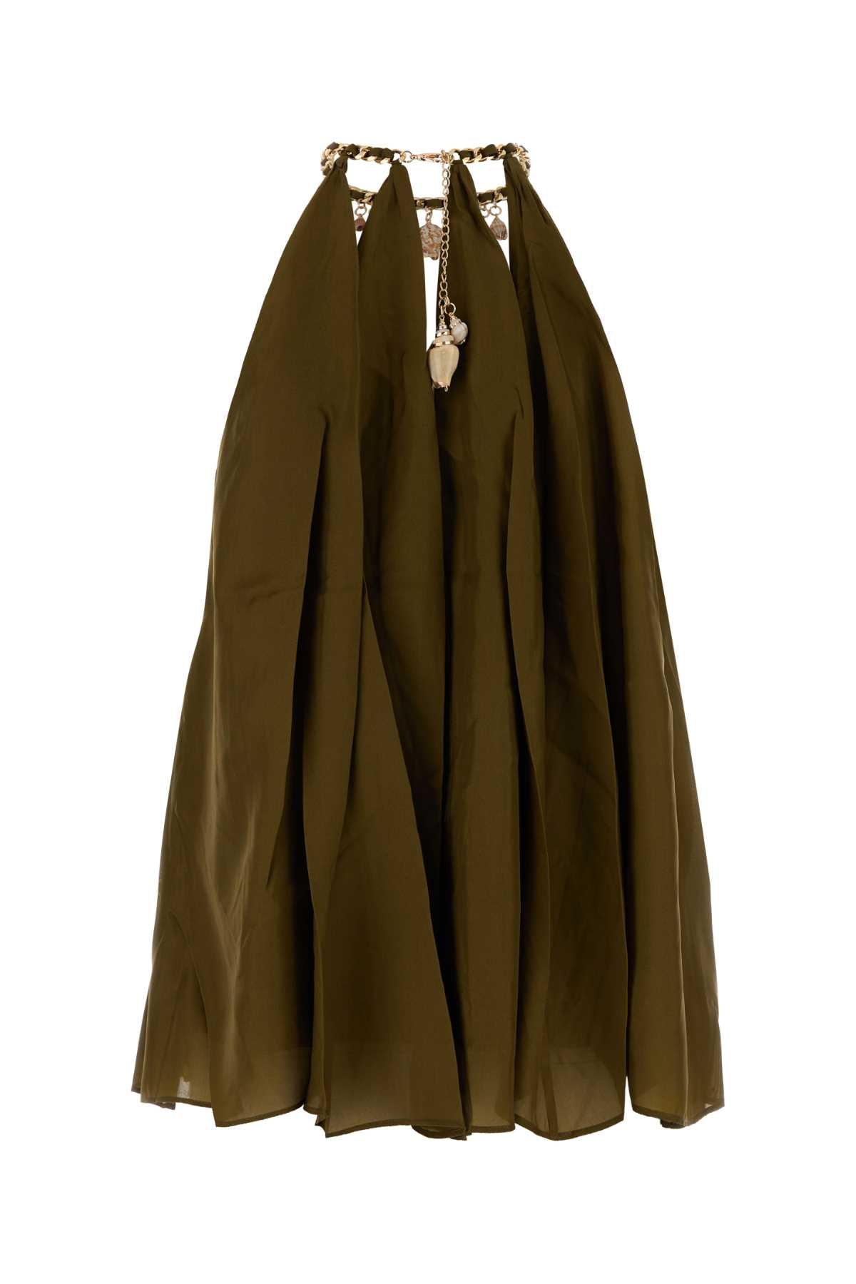 Zimmermann Women Olive Green Silk Mahon Blouse ZIMMERMANN
