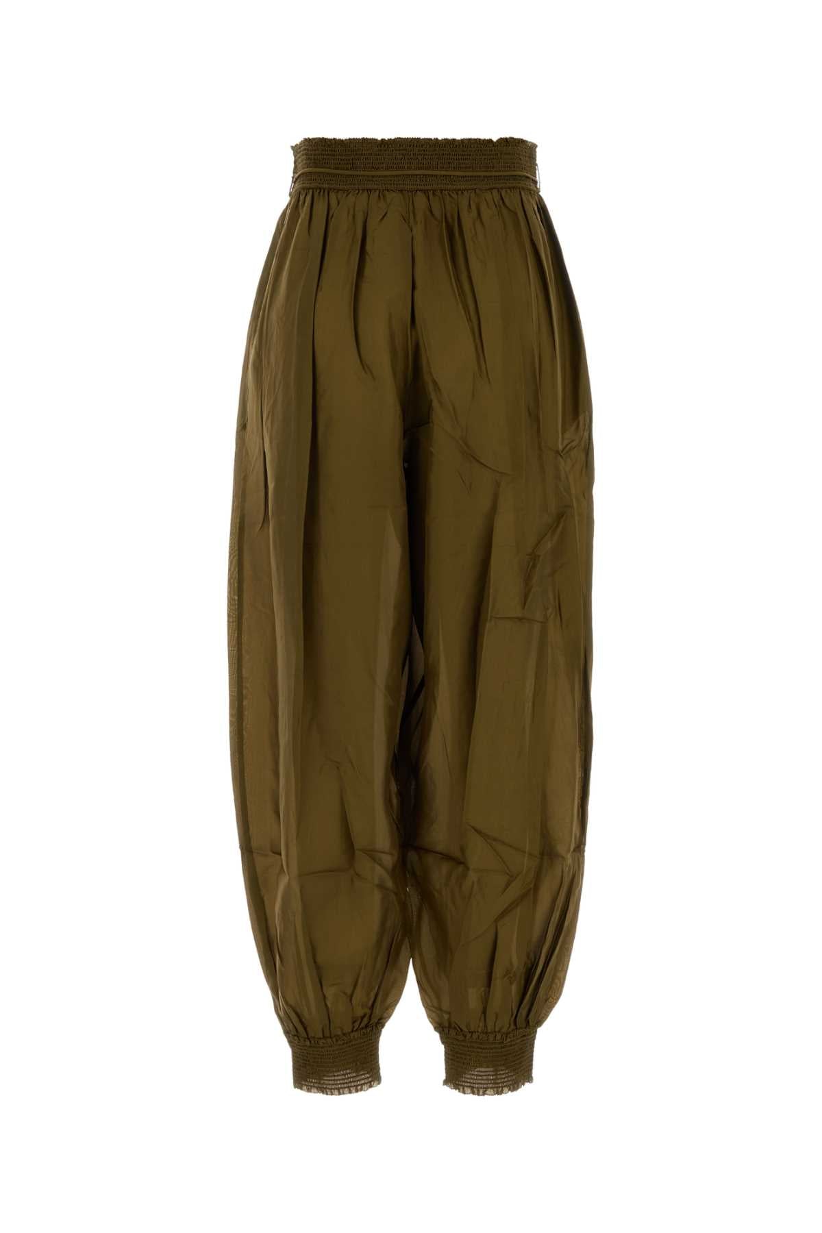 Zimmermann Women Olive Green Silk Mahon Pant ZIMMERMANN