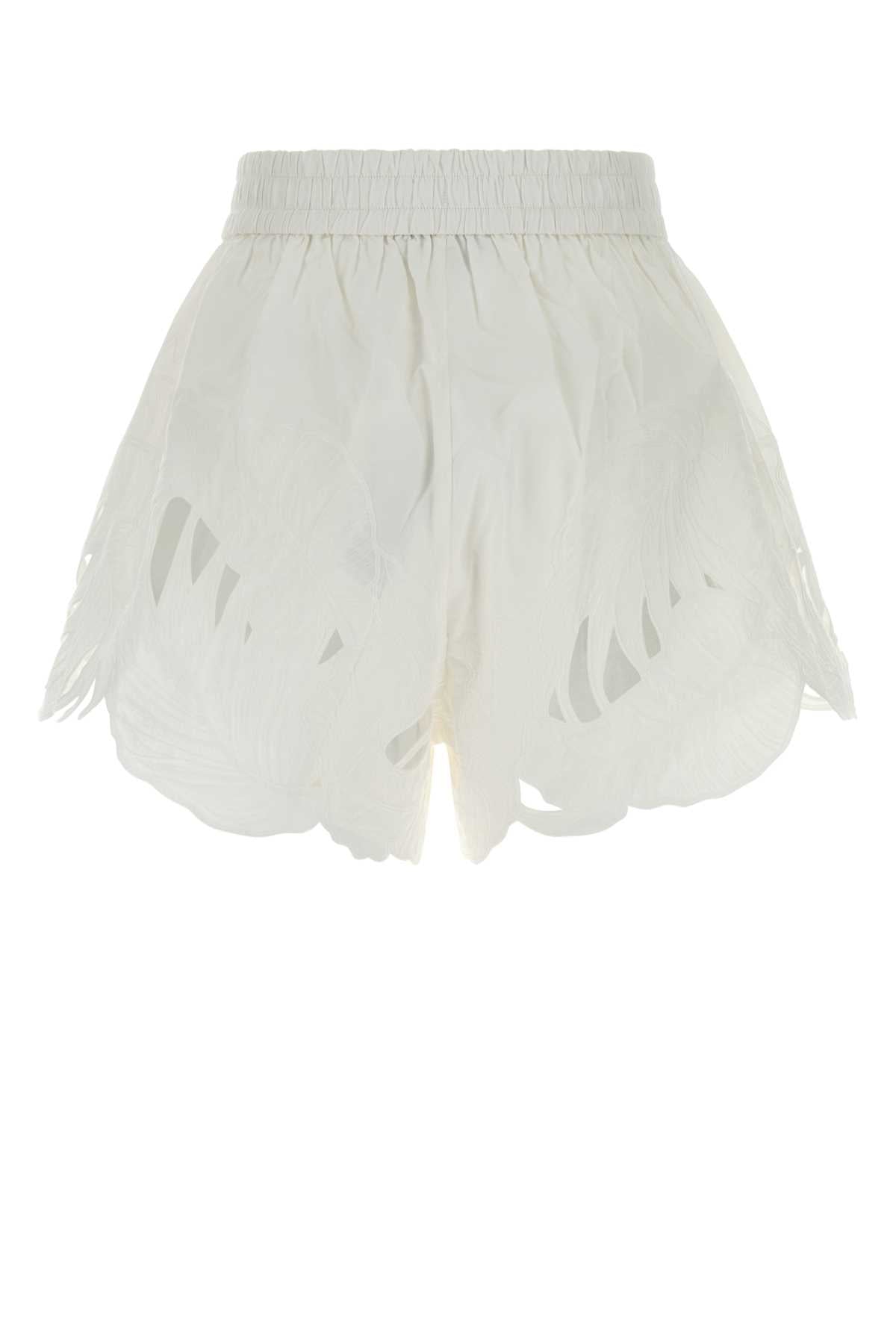 Zimmermann Women White Poplin Mahon Shorts ZIMMERMANN