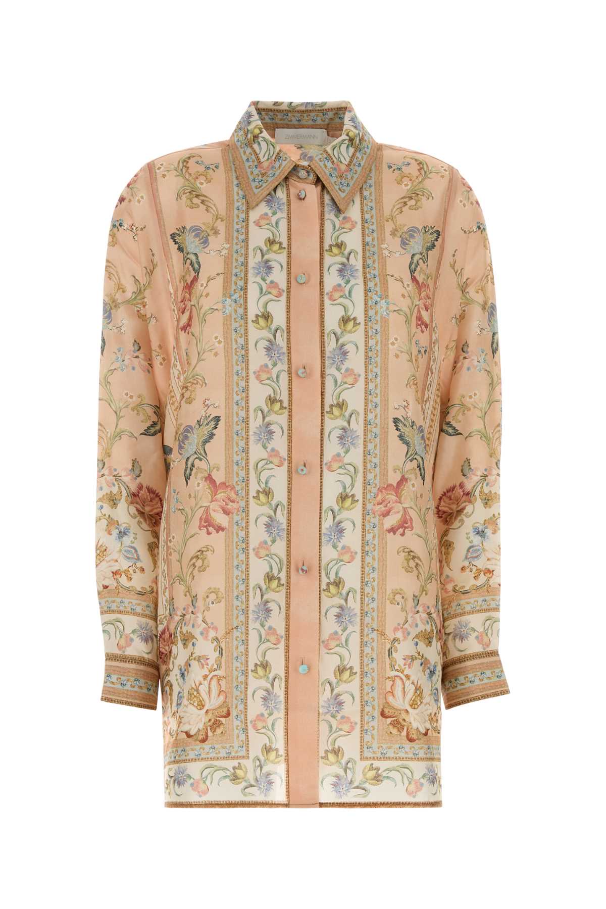 Zimmermann Women Printed Silk Oversize Roselight Shirt ZIMMERMANN
