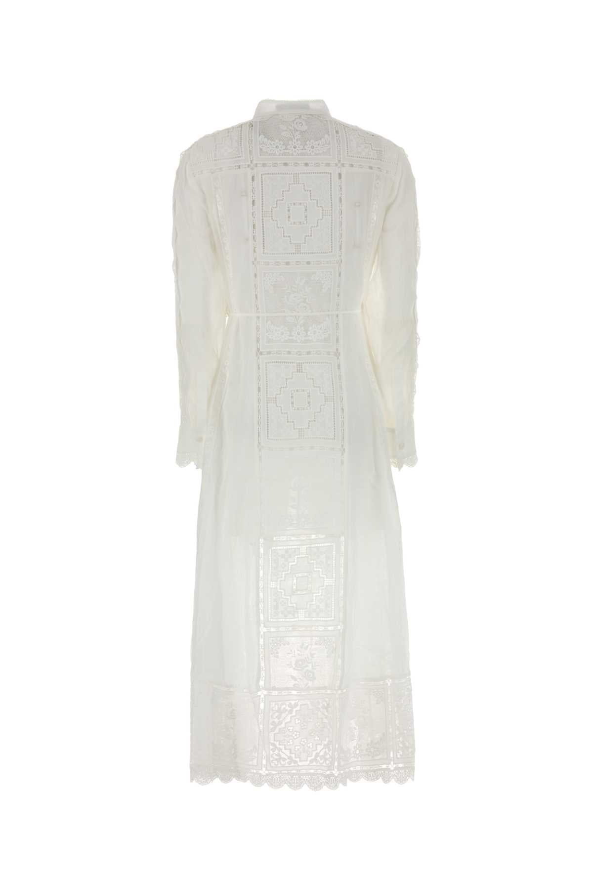 Zimmermann Women White Ramie Aster Dress ZIMMERMANN