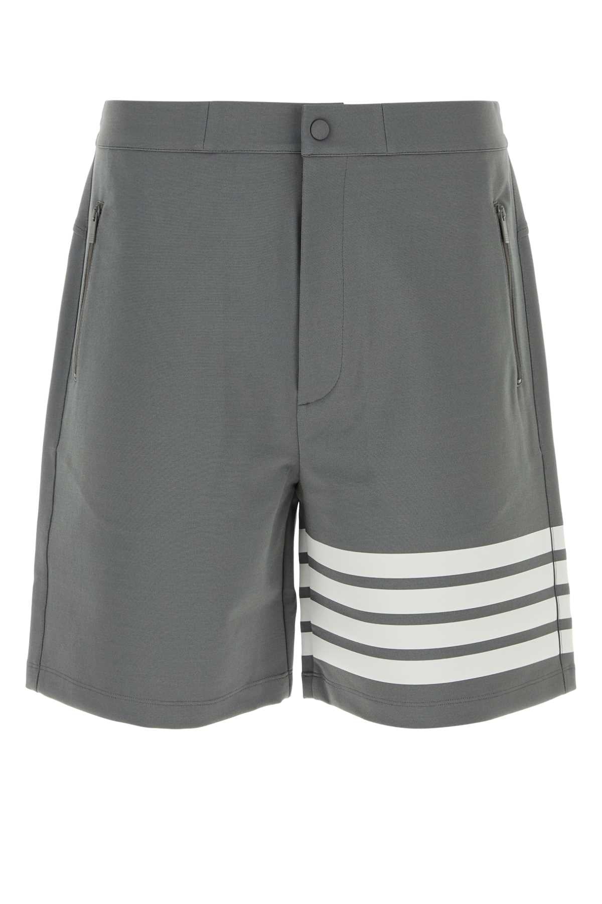 Thom Browne Men Grey Stretch Jersey Bermuda Shorts THOM BROWNE