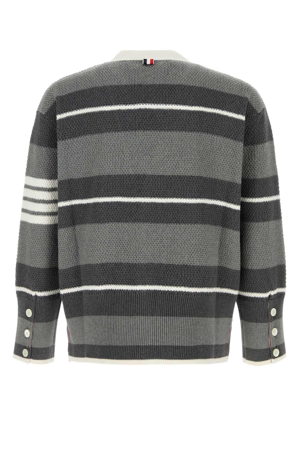 Thom Browne Men Embroidered Cotton Cardigan THOM BROWNE