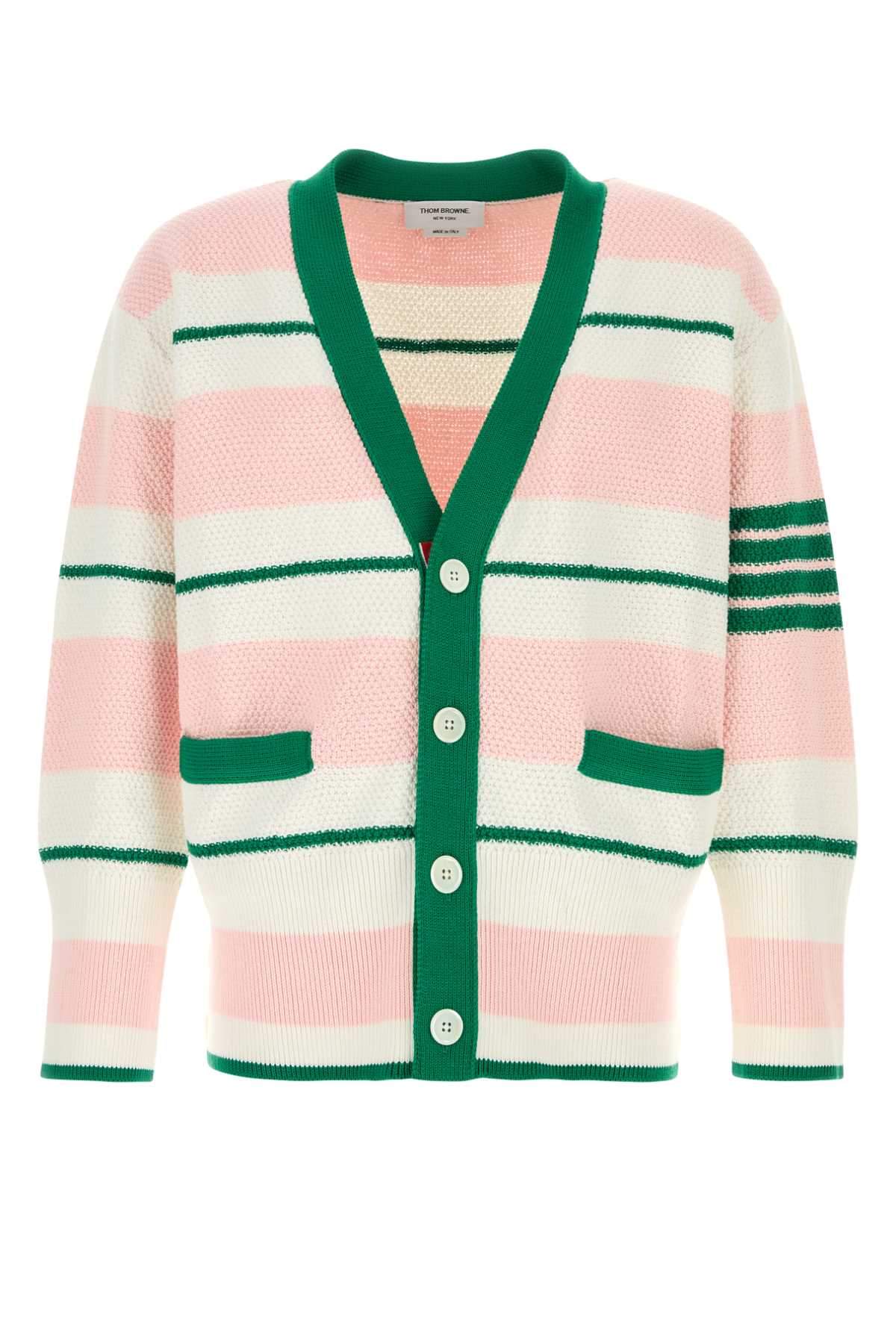 Thom Browne Men Embroidered Cotton Cardigan THOM BROWNE