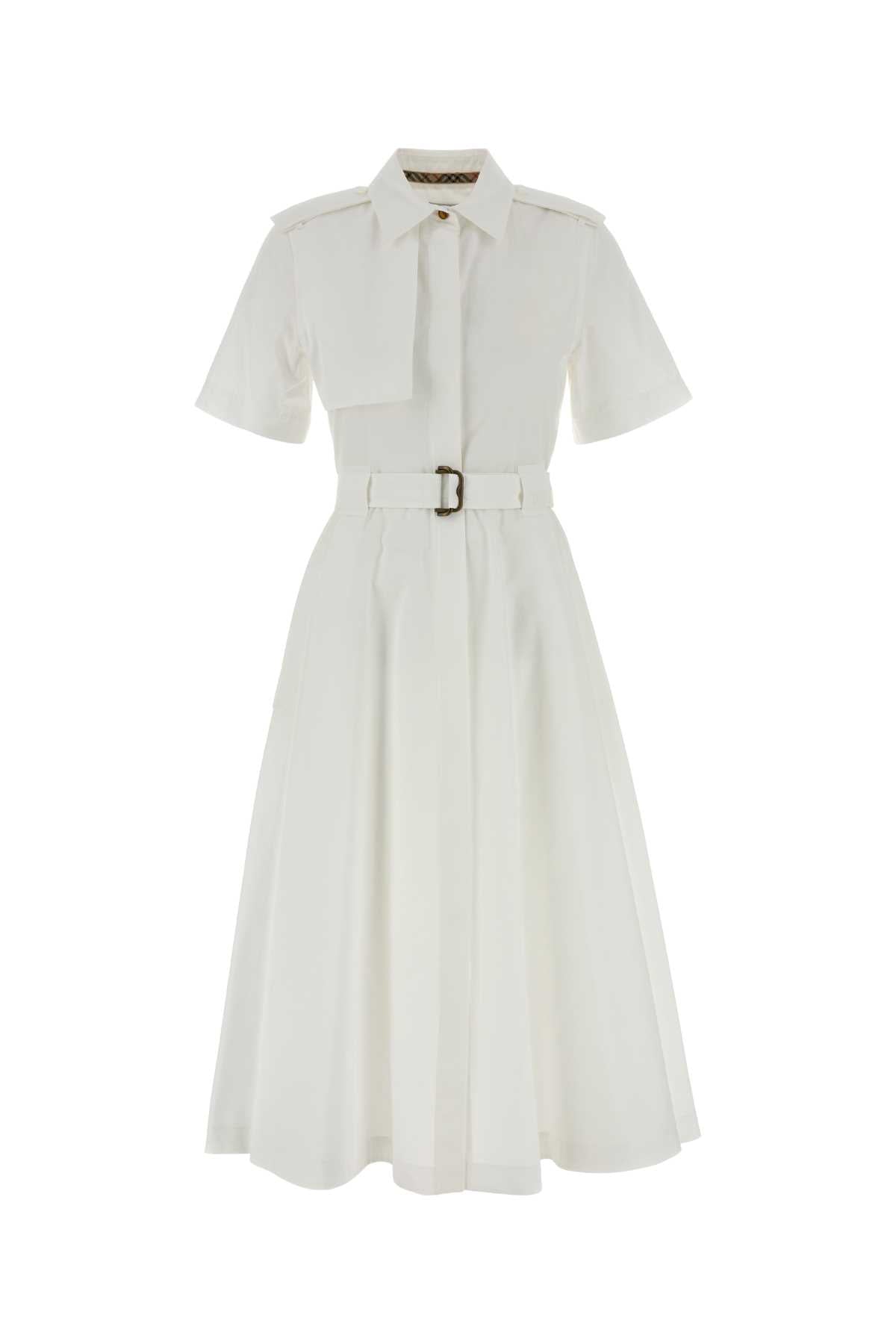Burberry Women White Poplin Shirt Dress BURBERRY