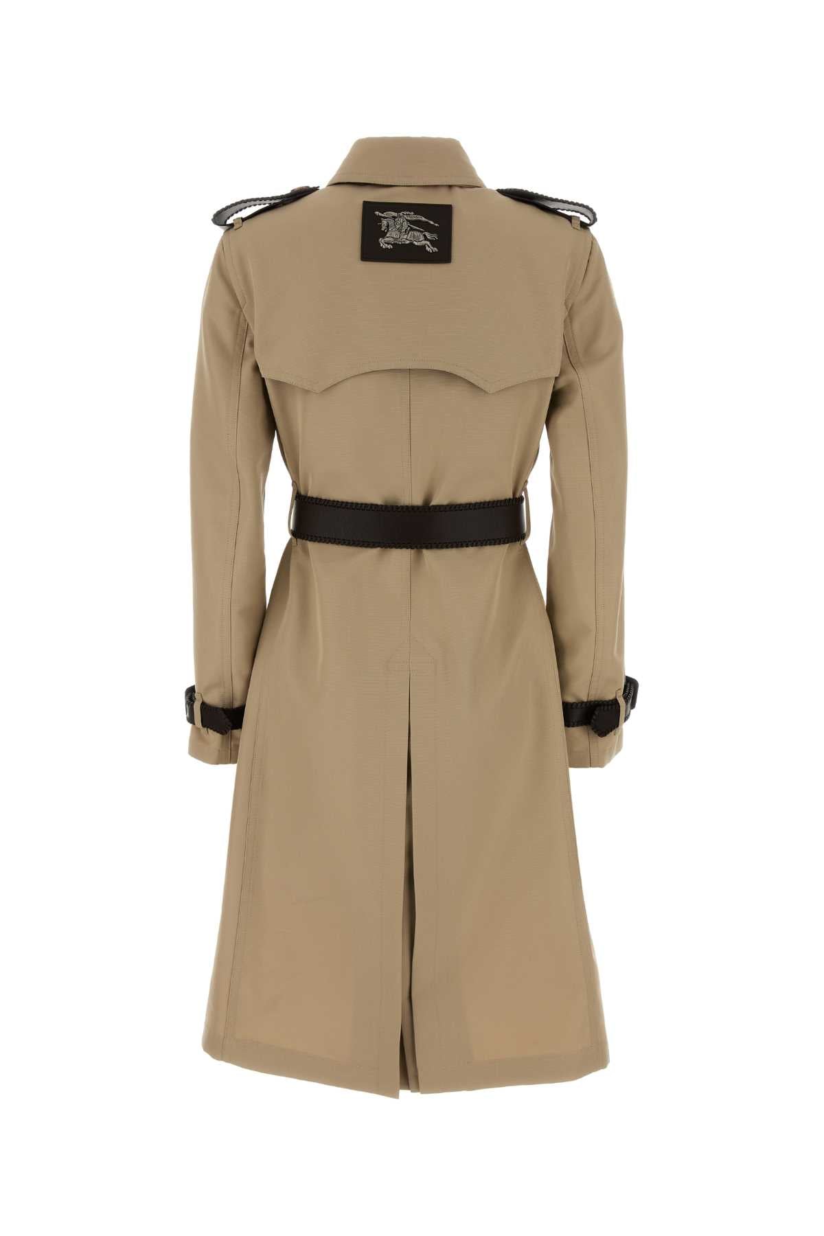 Burberry Women Beige Gabardine Trench Coat BURBERRY